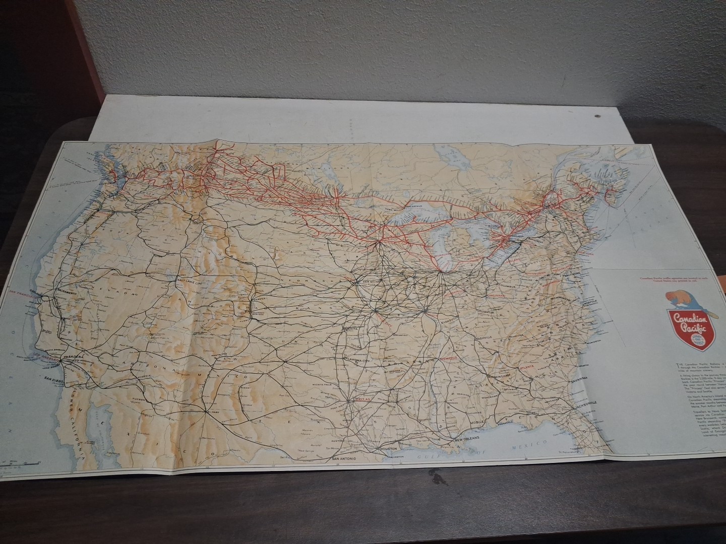 Canadian Pacific Railway Canada Brochure Scenic Wonder Map Created 1947 Vintage