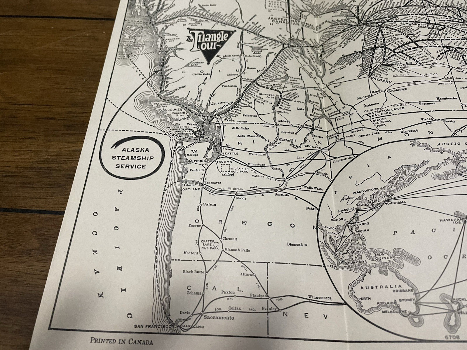 13 Antique Official Railroad Traffic Maps of the United States & Canada