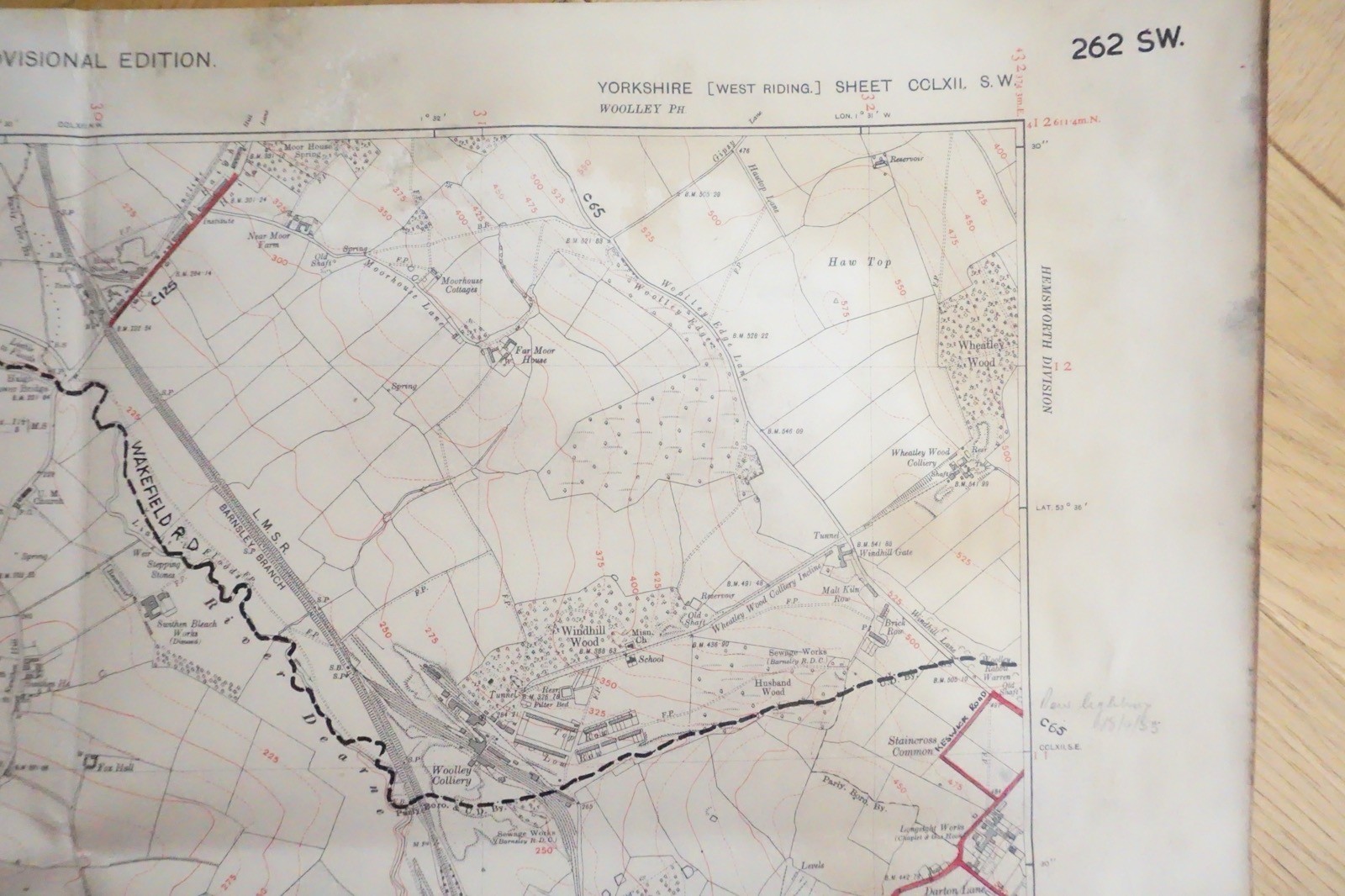 1938 Darton Hoyland Yorkshire LMS Railway OS Linen Map Ref 69 **