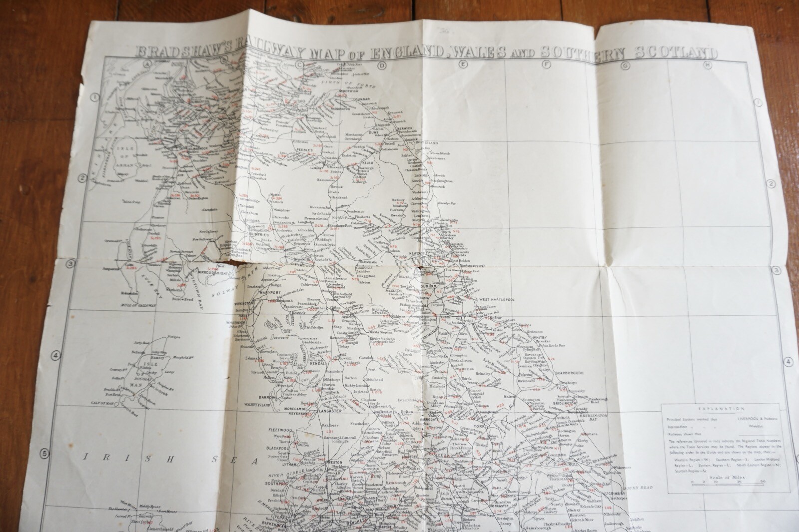 Bradshaws Map of England & Wales & Scotland Original Railway Map