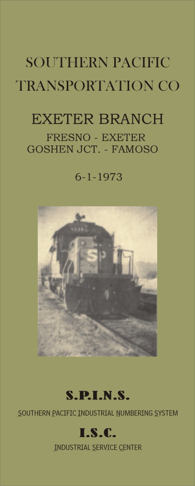 Southern Pacific RR 73 Exeter Branch Fresno-Goshen Jct + SPINS PDF pages on DVD