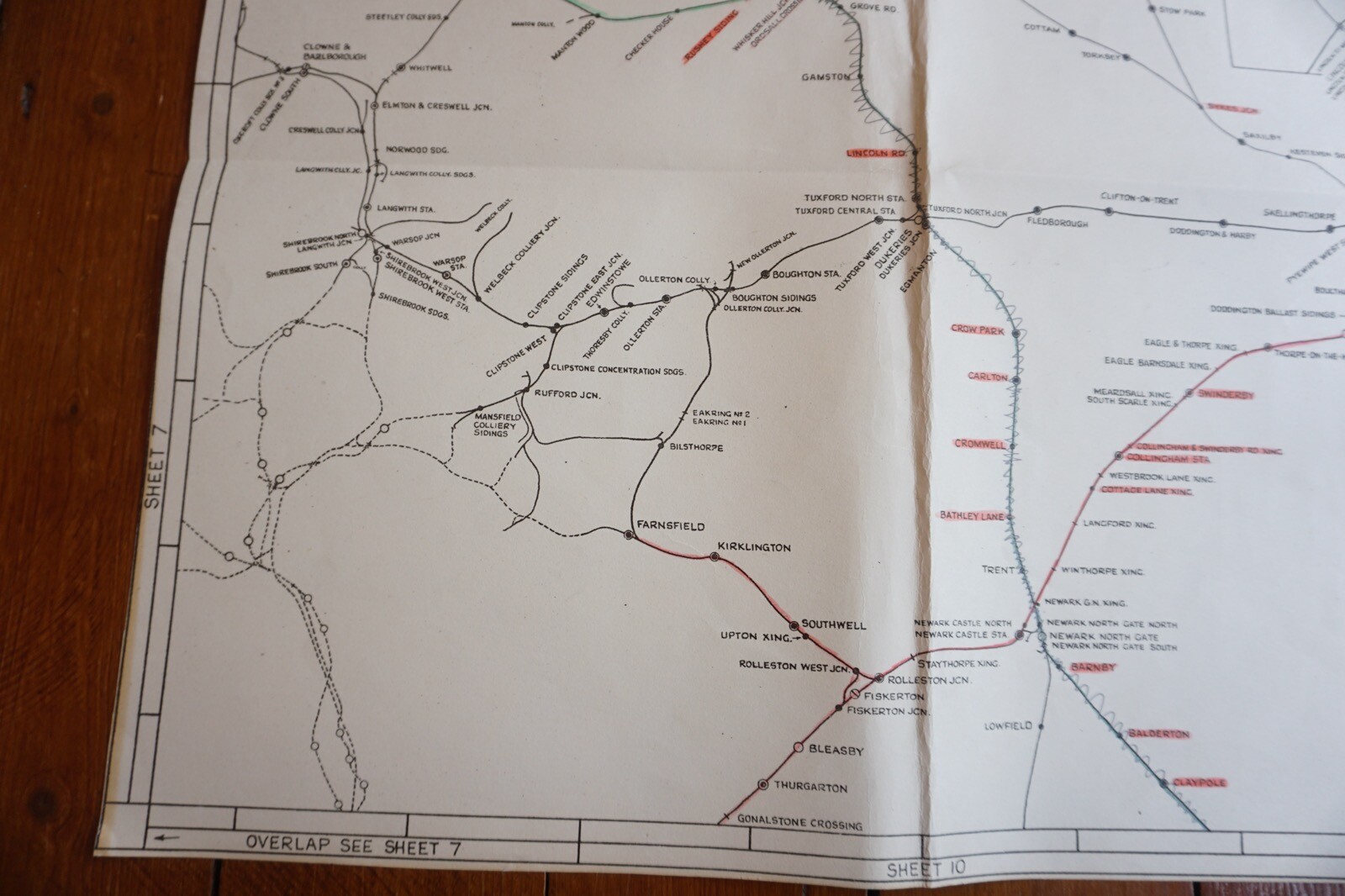 1951 Lincoln Retford Trent Eastern Reg British Rail Track Plan Railway Map
