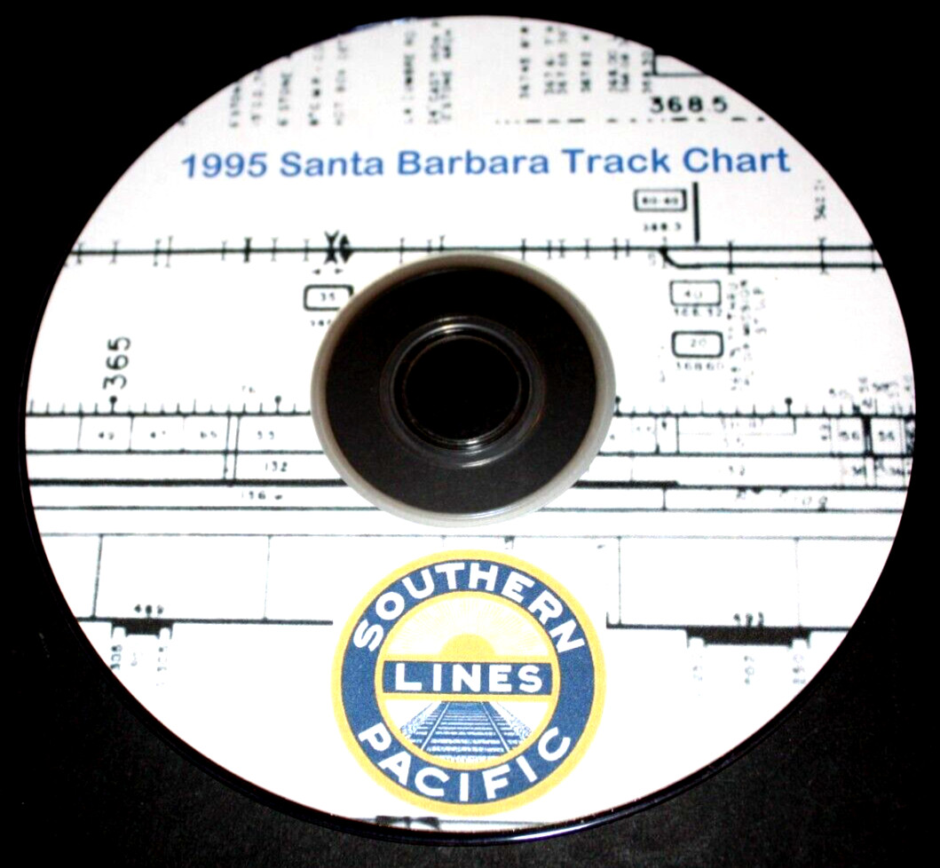 Southern Pacific RR 1995 Santa Barbara Division Track Chart PDF pages on DVD