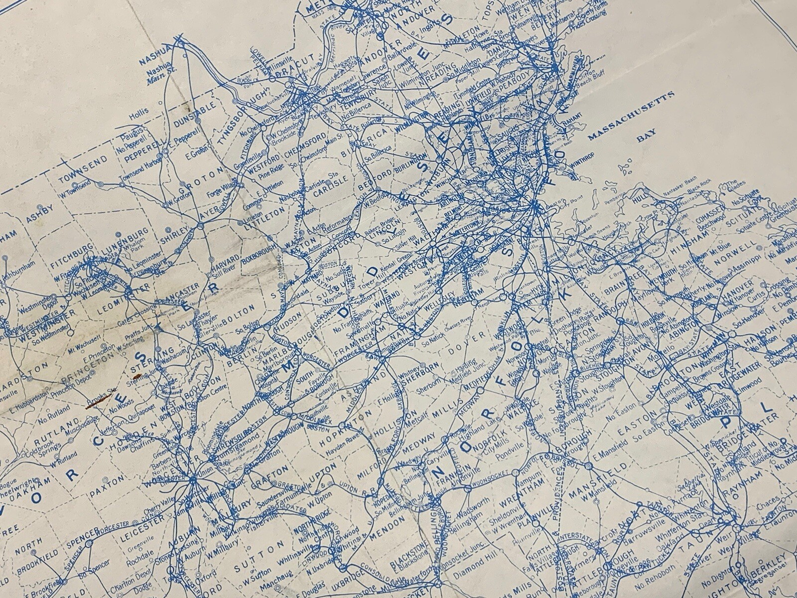 Vintage Street Railways of Massachusetts 1912 Map & Boston Elevated 1915