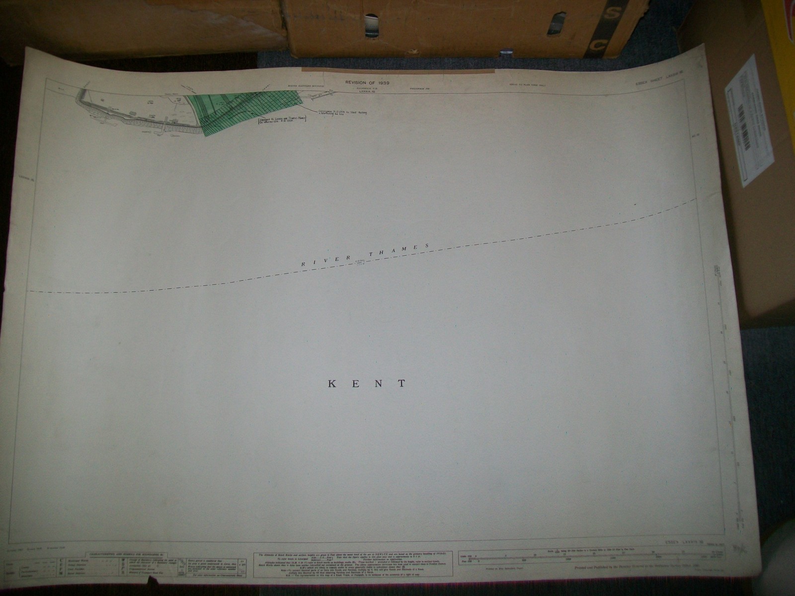 THAMES HAVEN BRANCH TERMINUS ESSEX ORDNANCE SURVEY MAP LMSR 1947 (1939 REVISION)