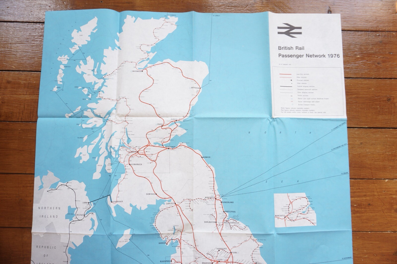 1976 British Rail Passenger Network Railway Map