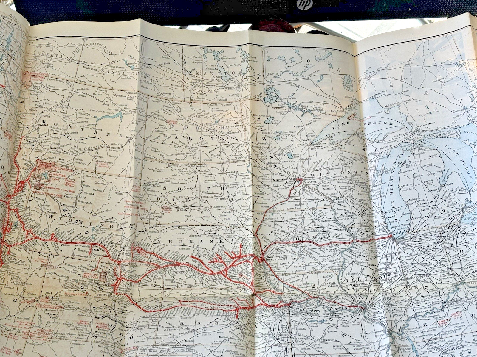 1949 UNION PACIFIC RAILROAD United States System Map Connections with Photos