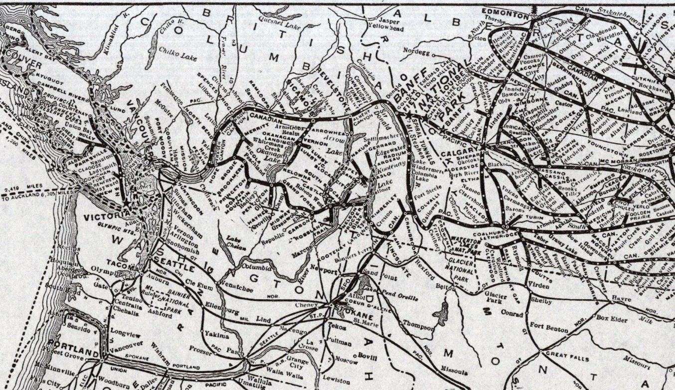 1938 Vintage Canadian Pacific Railway Map Canada RAILROAD Map 3057