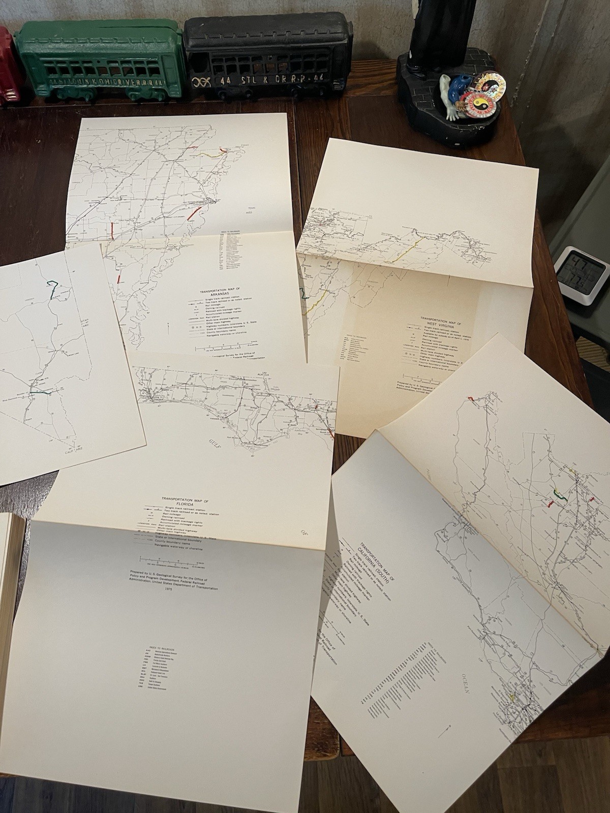 Vintage Lot Of Transportation Maps Railroad Etc 1975 USDOT HTF RARE 42 States