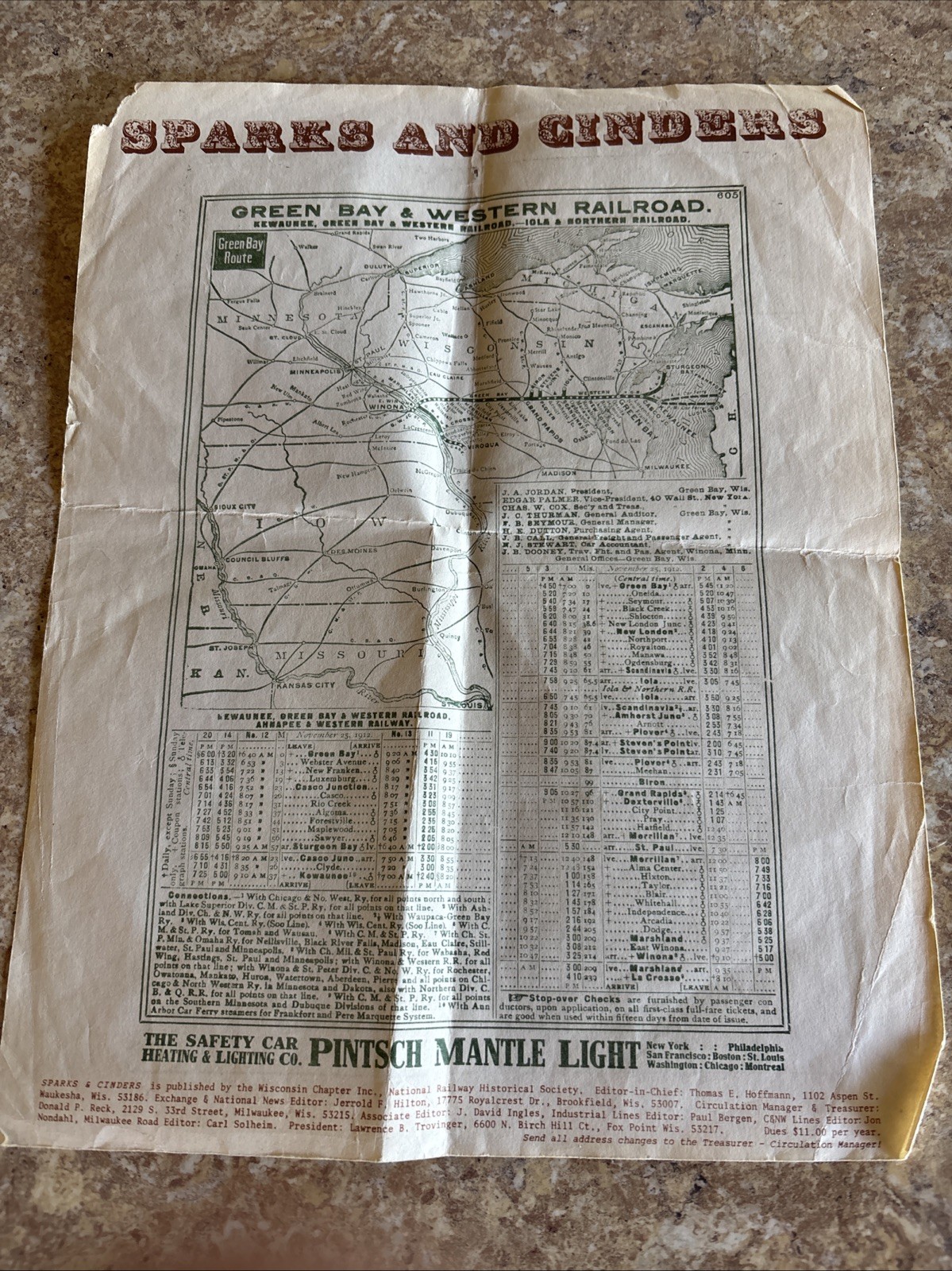 Pere Marquette Railroad – Original System Map by “Sparks And Cinders” Vintage