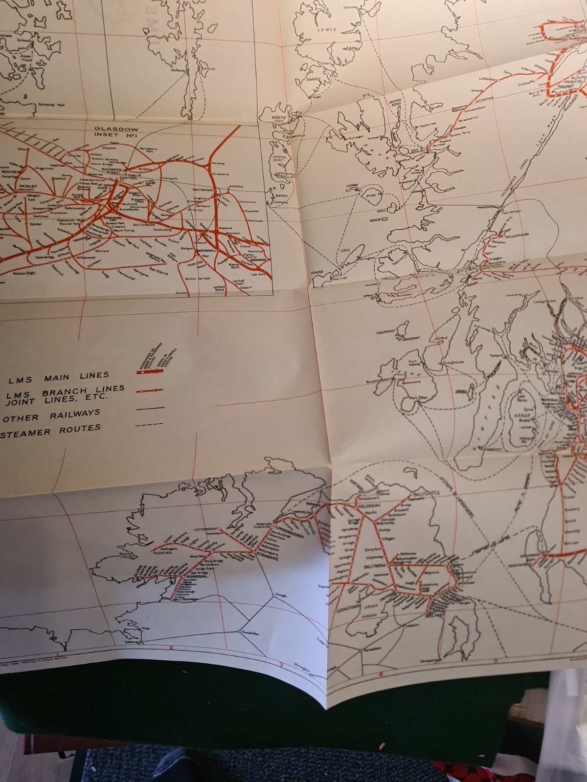 1939 List of Stations & Map (x4) of the LMS Londond Midland Scotland