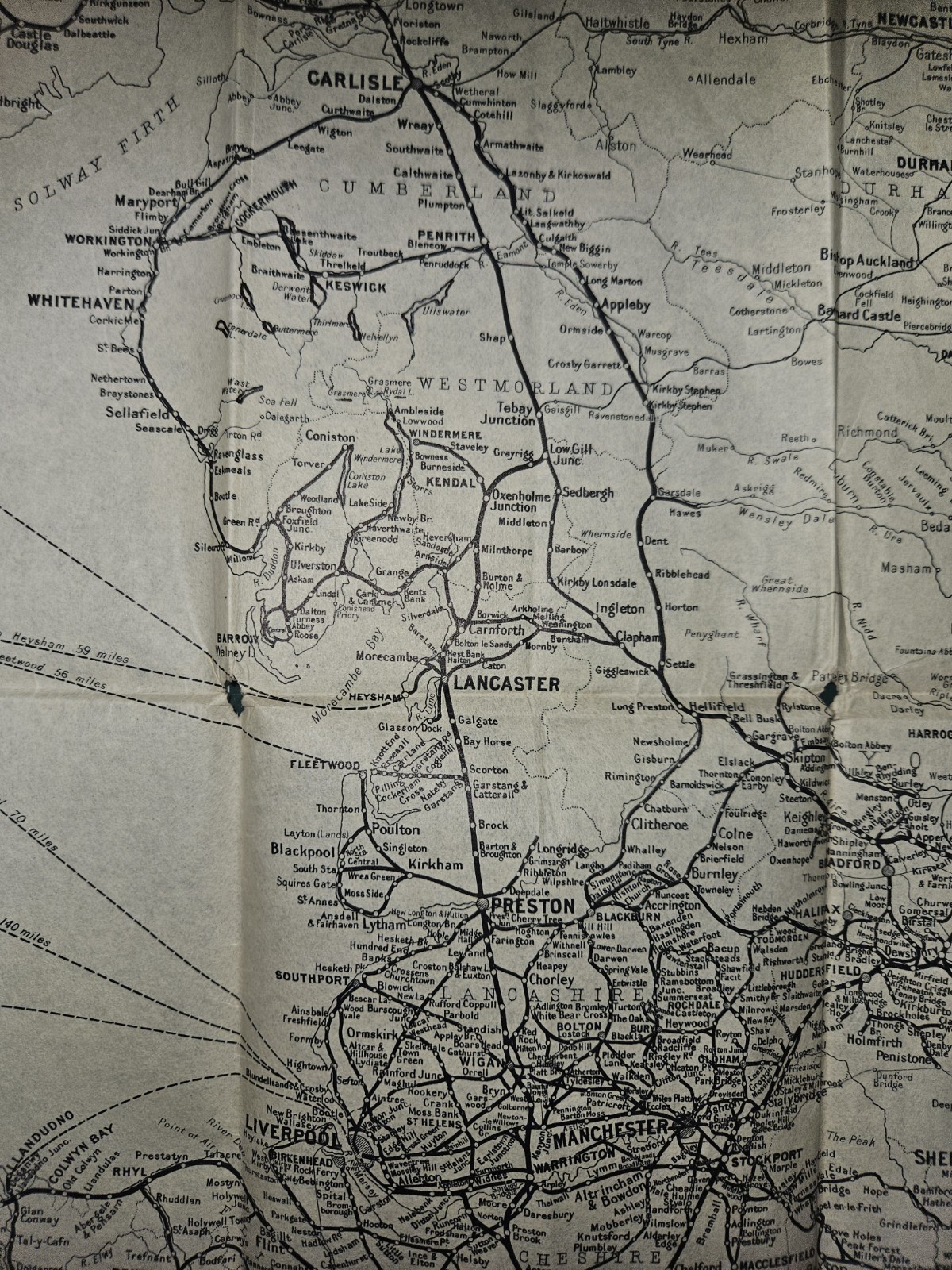 c1949 LMS England & Wales Railway Map