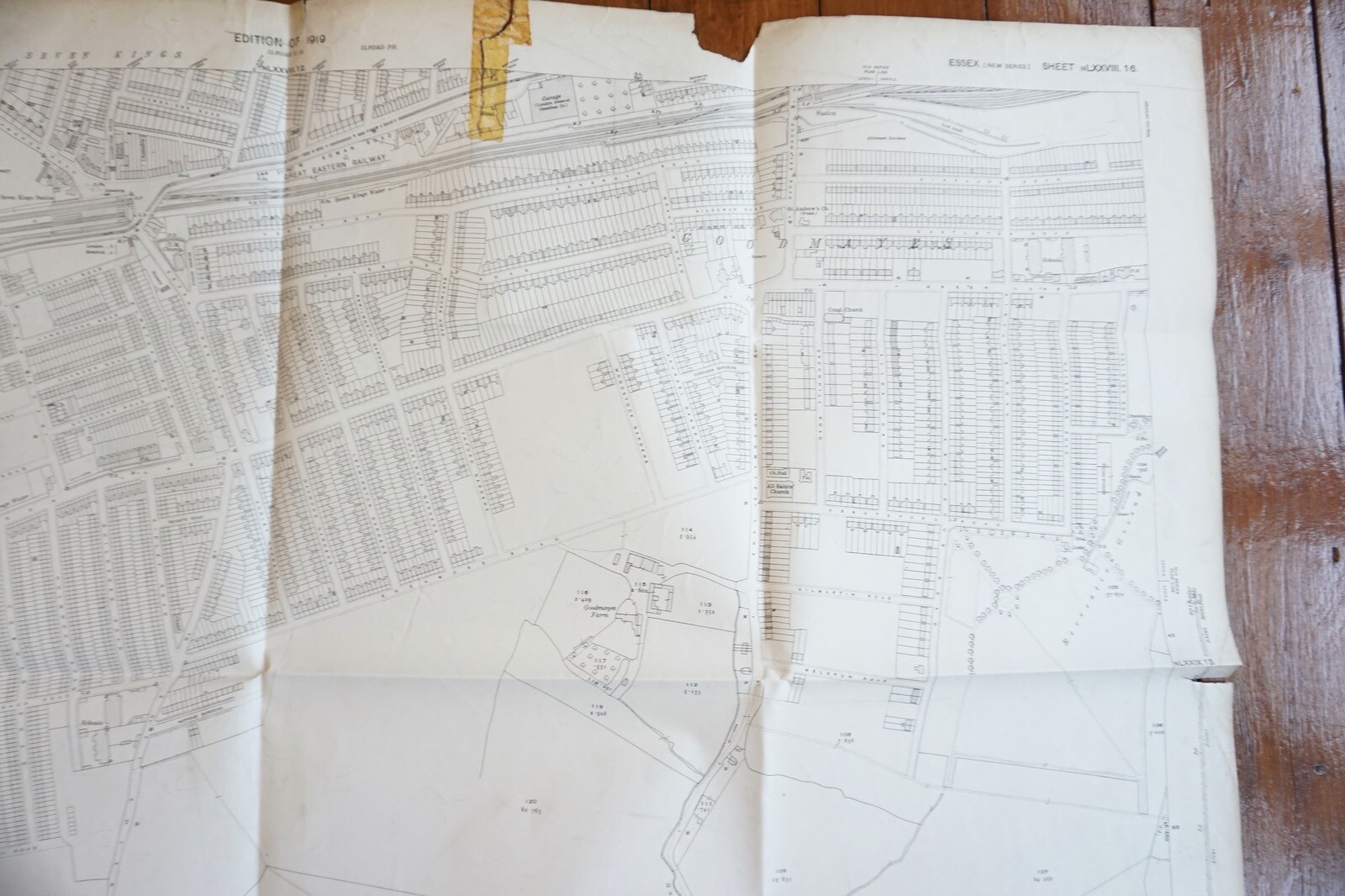 1919 Ilford Seven Kings Station GER Great Eastern Railway OS Railway Map