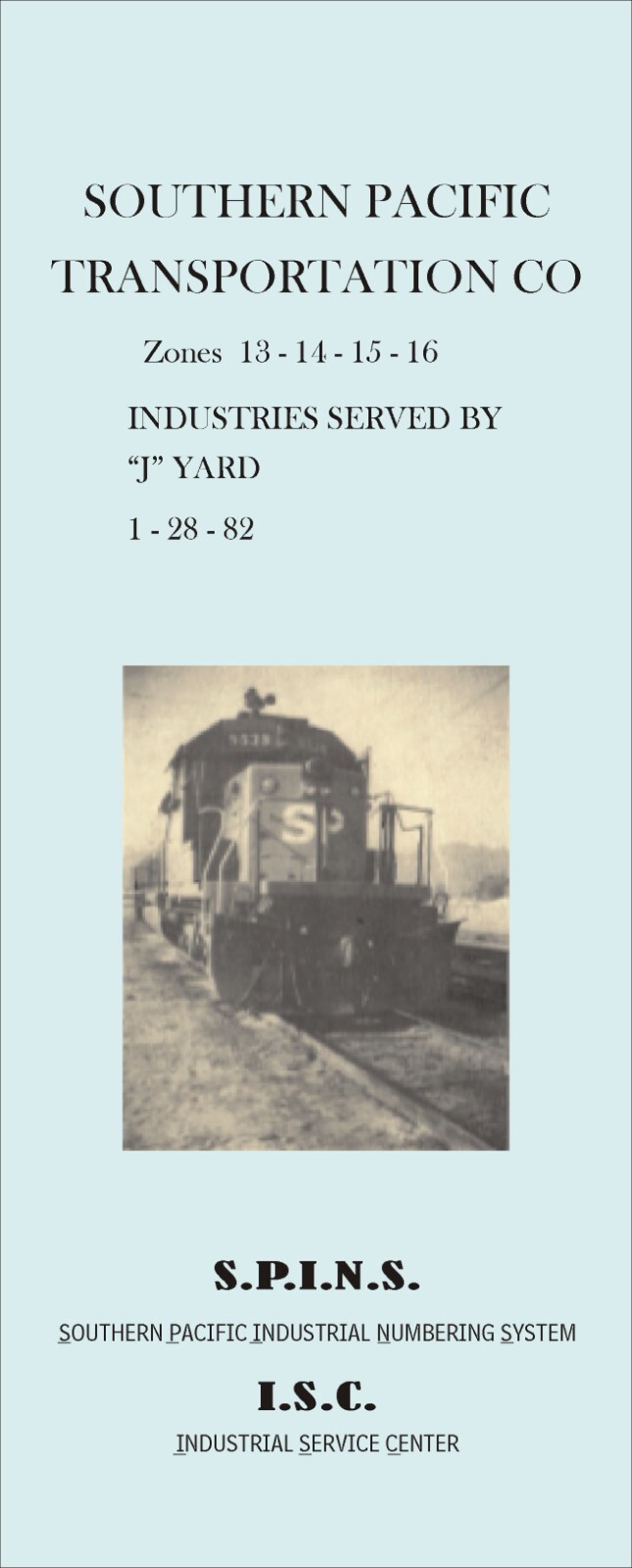 Southern Pacific RR 1982 Los Angeles DivSPINS Zones 13,14,15&16 PDF Pages on DVD