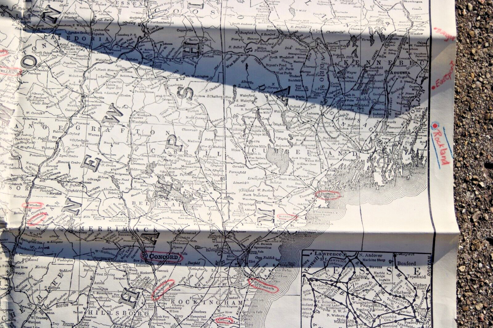 Early 1900’s Special Map of Trunk Line and New England Territories 38″ x 32″