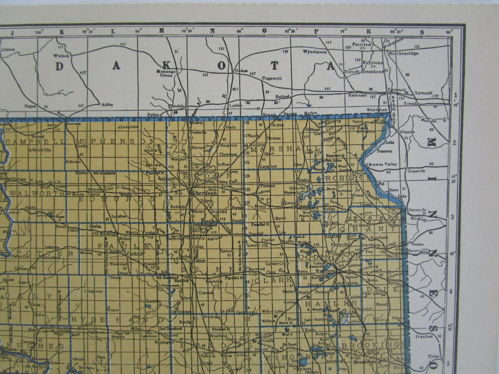 TN SD Vtg 1939 TENNESSEE RAILROAD Map. MORGAN & FENTRESS RR ~or~ SOUTH DAKOTA