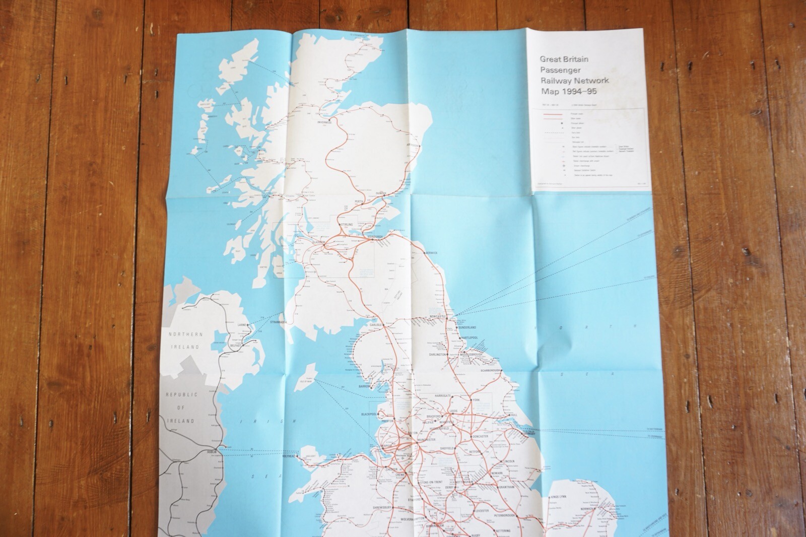 1994 1995 British Rail Passenger Network Railway Map