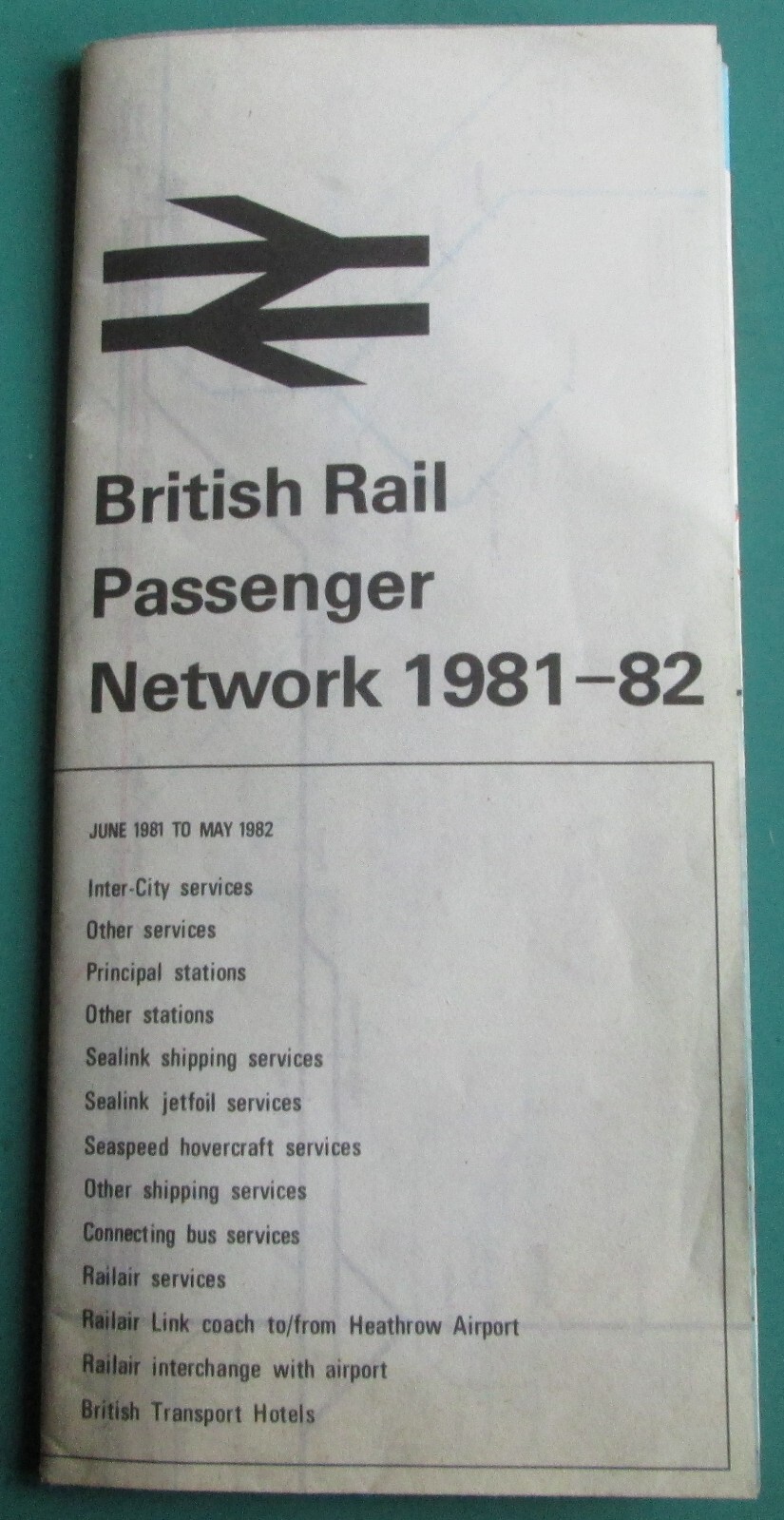 Vintage British Rail Passenger Network Large Folding Map June 1981- May 82