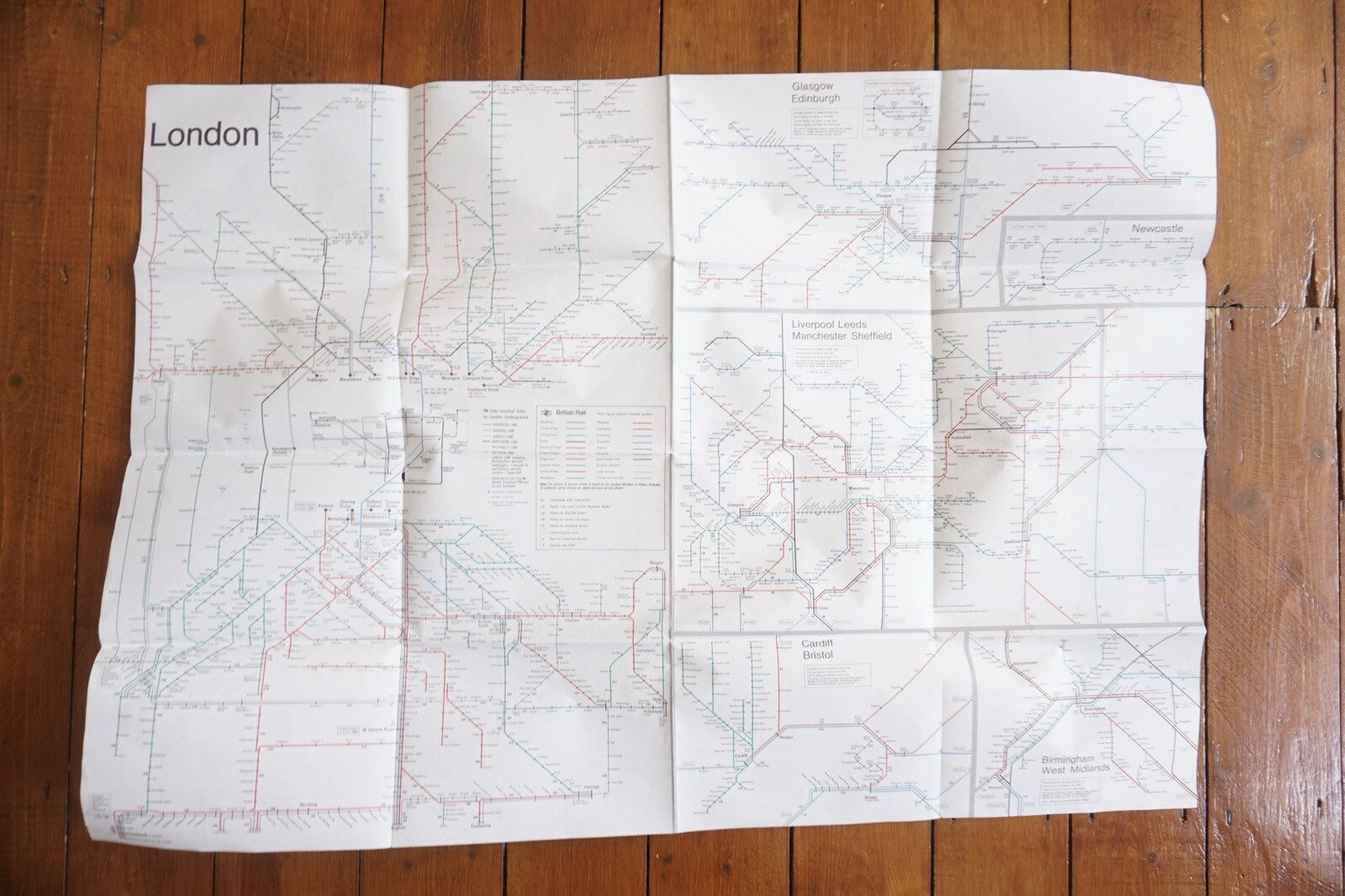 1988 1989 British Rail Passenger Network Railway Map