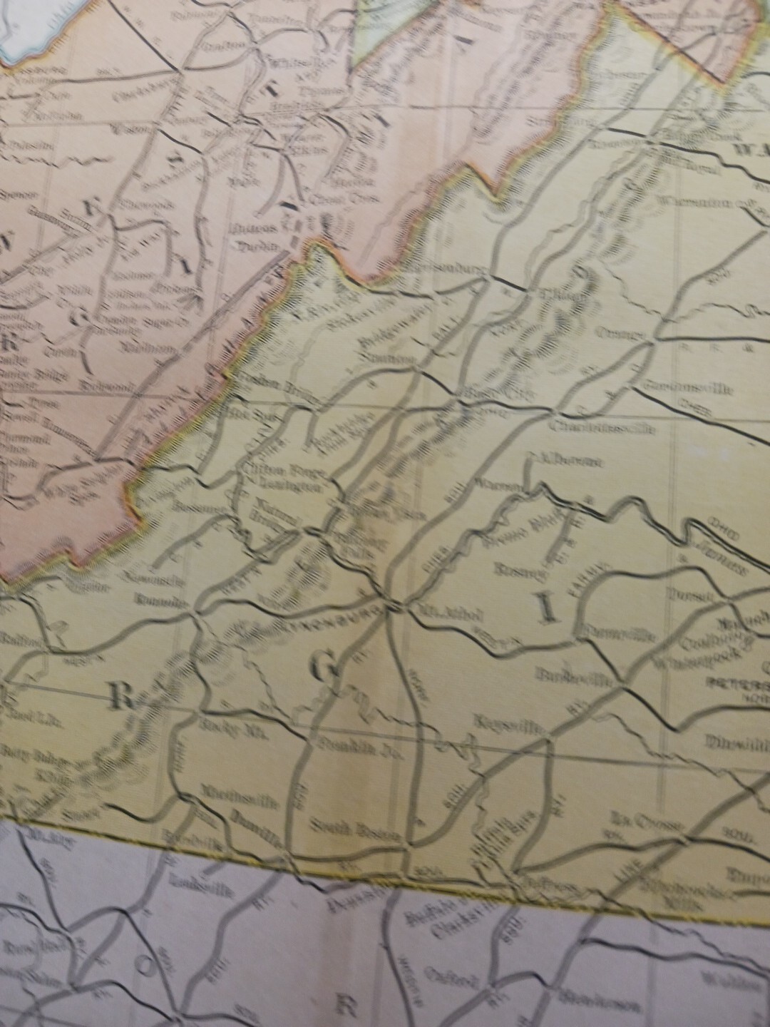 1906 Dated Train Route Map WEST VIRGINIA MARYLAND all Railroad Lines 11″×9″