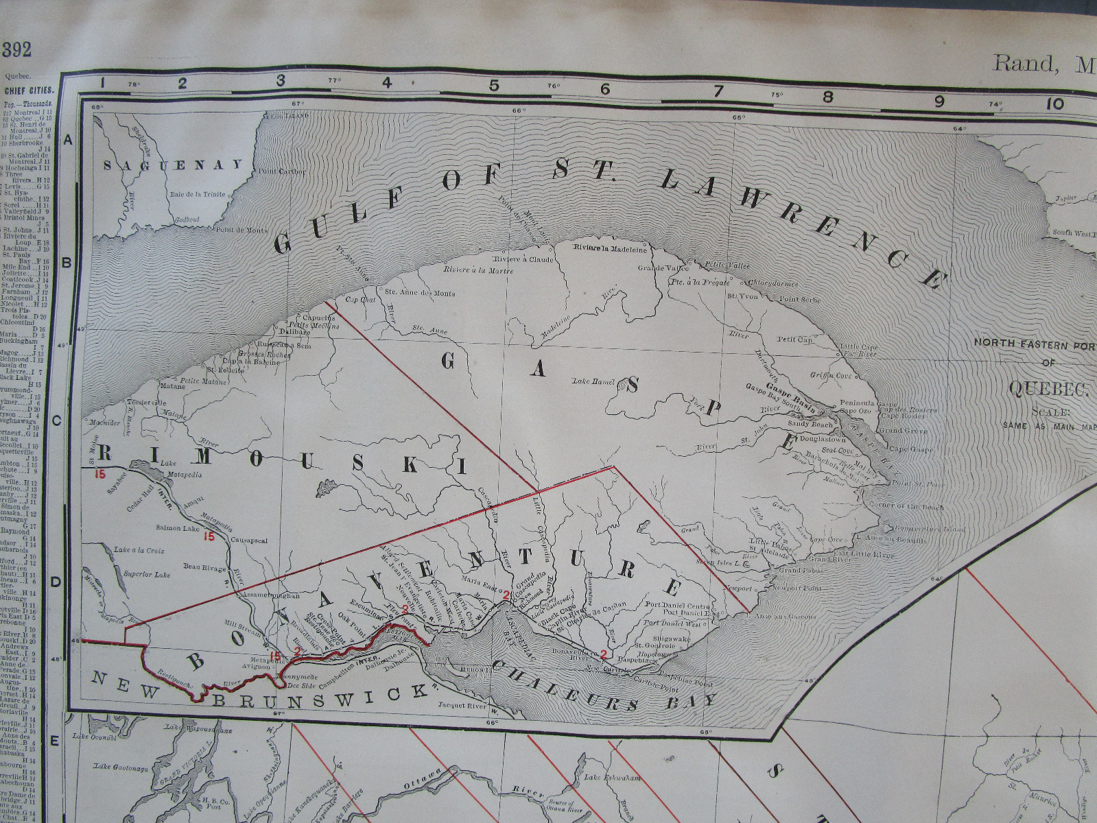 Lg 1901 CANADA QUEBEC RAILROAD Map McN Business CARILLON & GRENVILLE RR. B&M