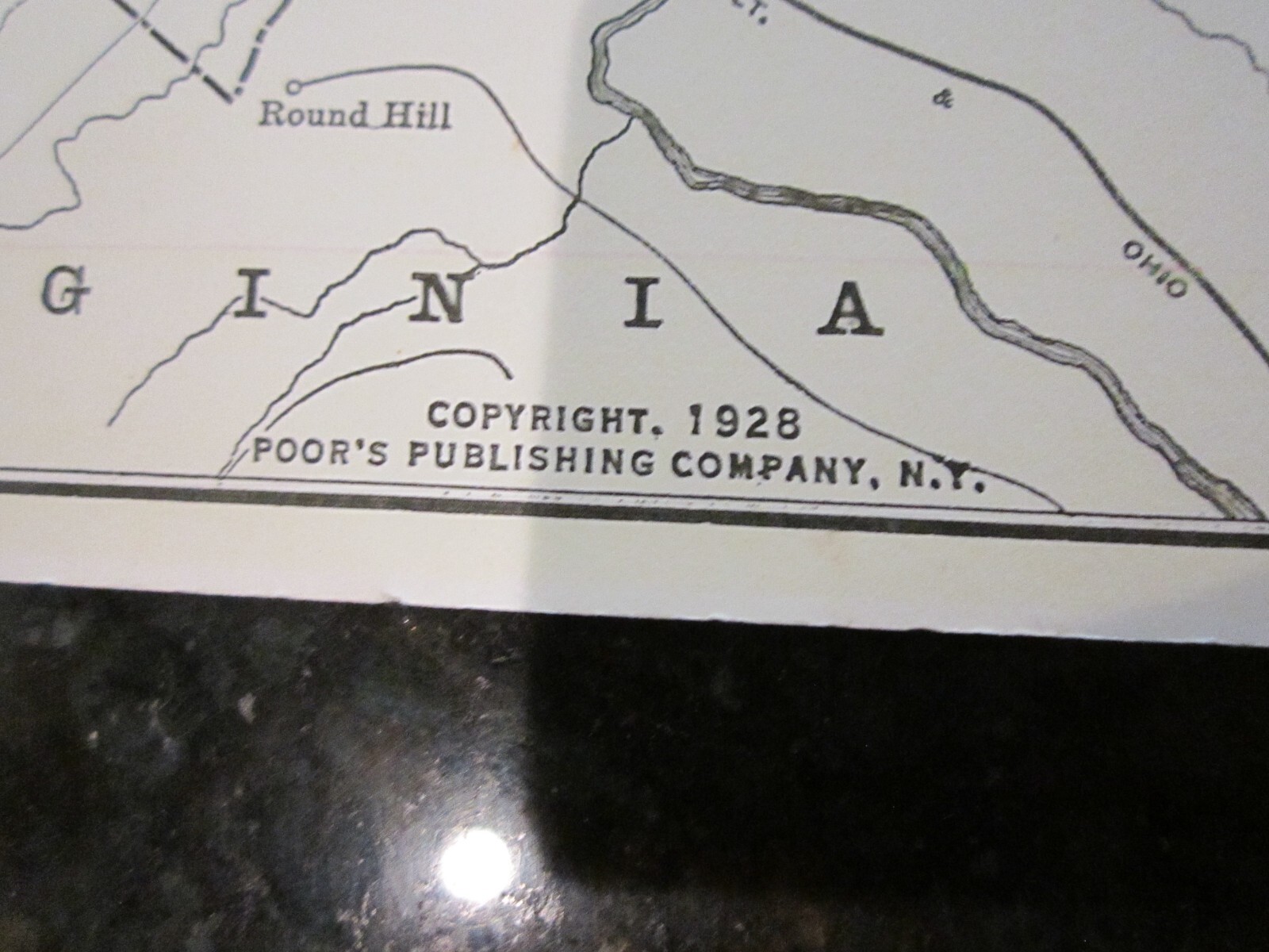 1928 MAP OF READING LINES RAILROAD – 17″ X 11″ – HEAVY STOCK PAPER