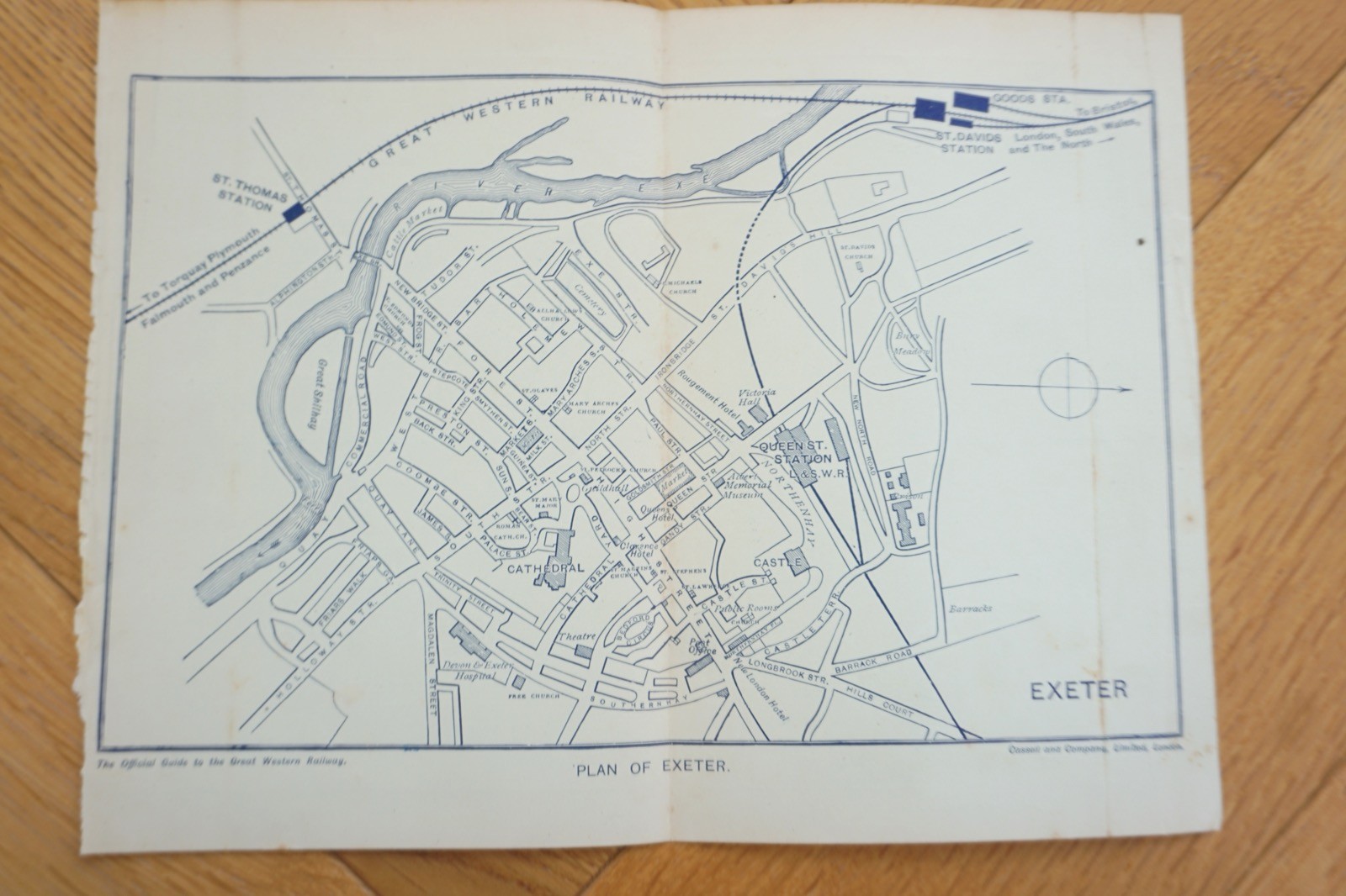 1909 GWR Exeter Original Railway Map