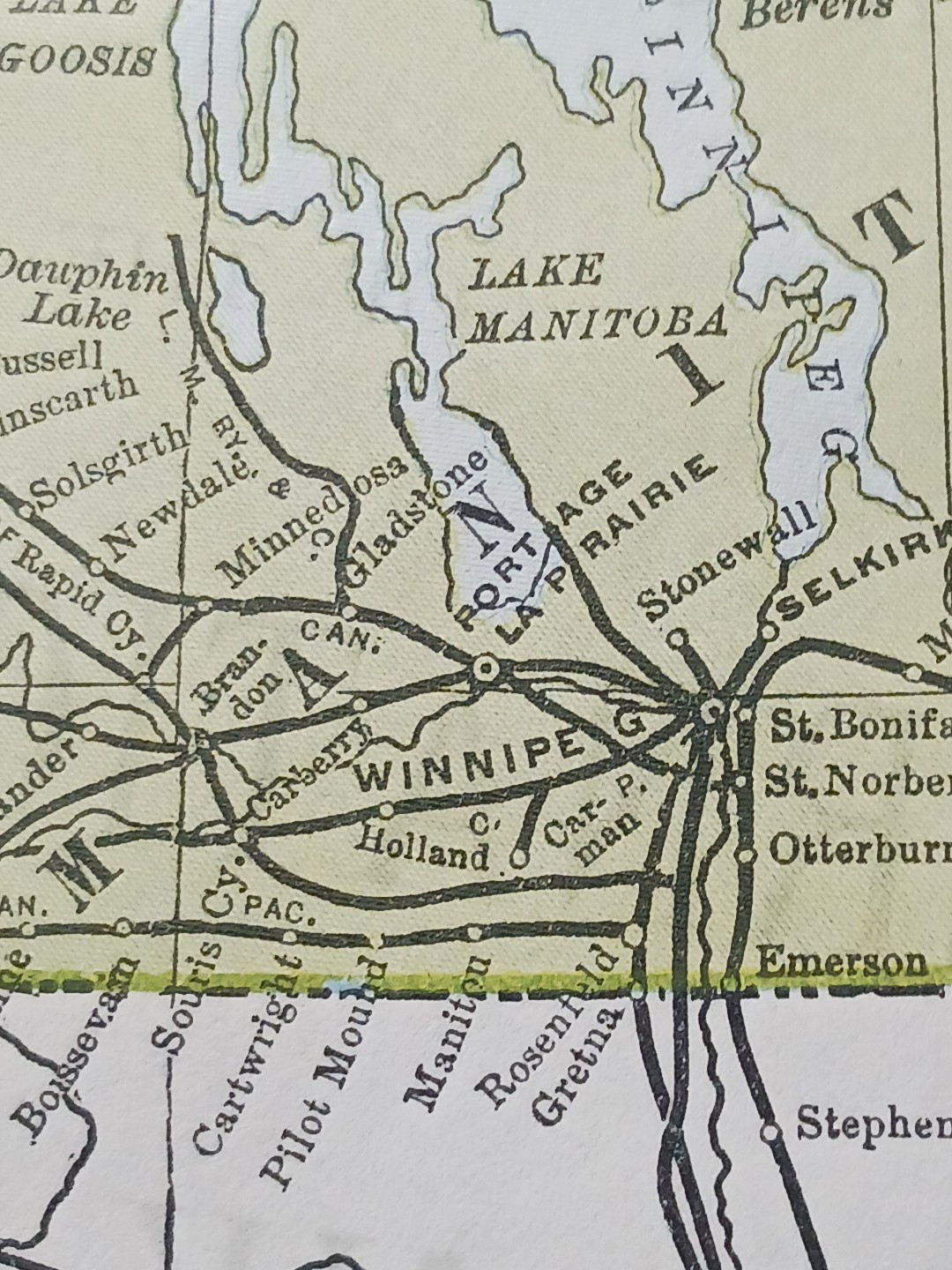 1897 Train Route Map Western Canada Assiniboia ☆ all Railroad Lines Marked 9×11