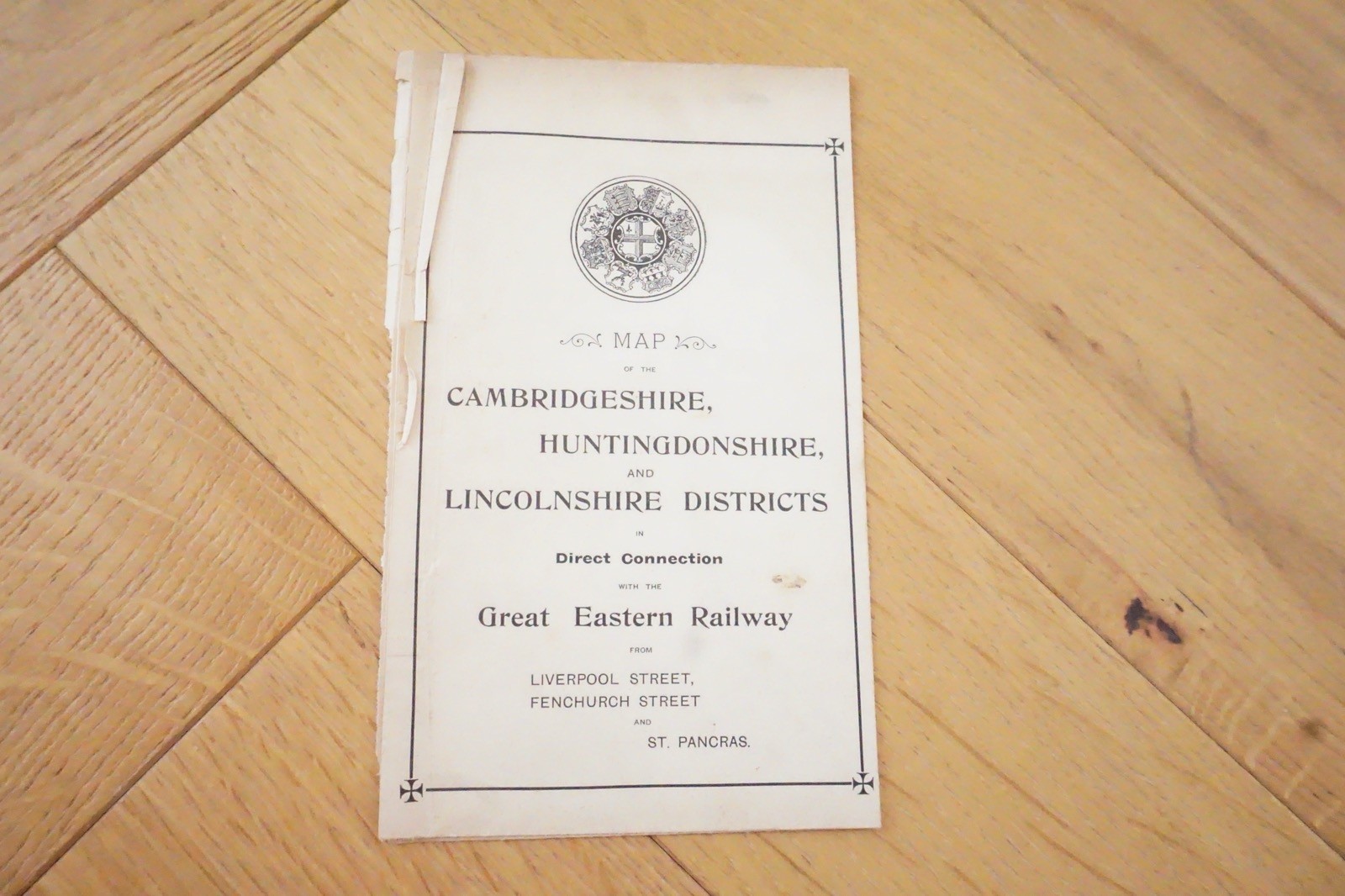 1912 Cambridge Huntingdon Lincolnshire Great Eastern Railway Map GER