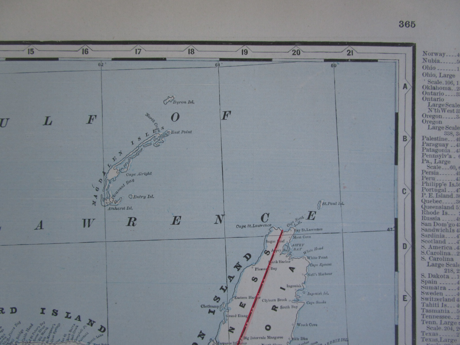 1896 NEW BRUNSWICK & NOVA SCOTIA Map. CANADA Cram RAILROAD. MONETON & BUCTOUCHE