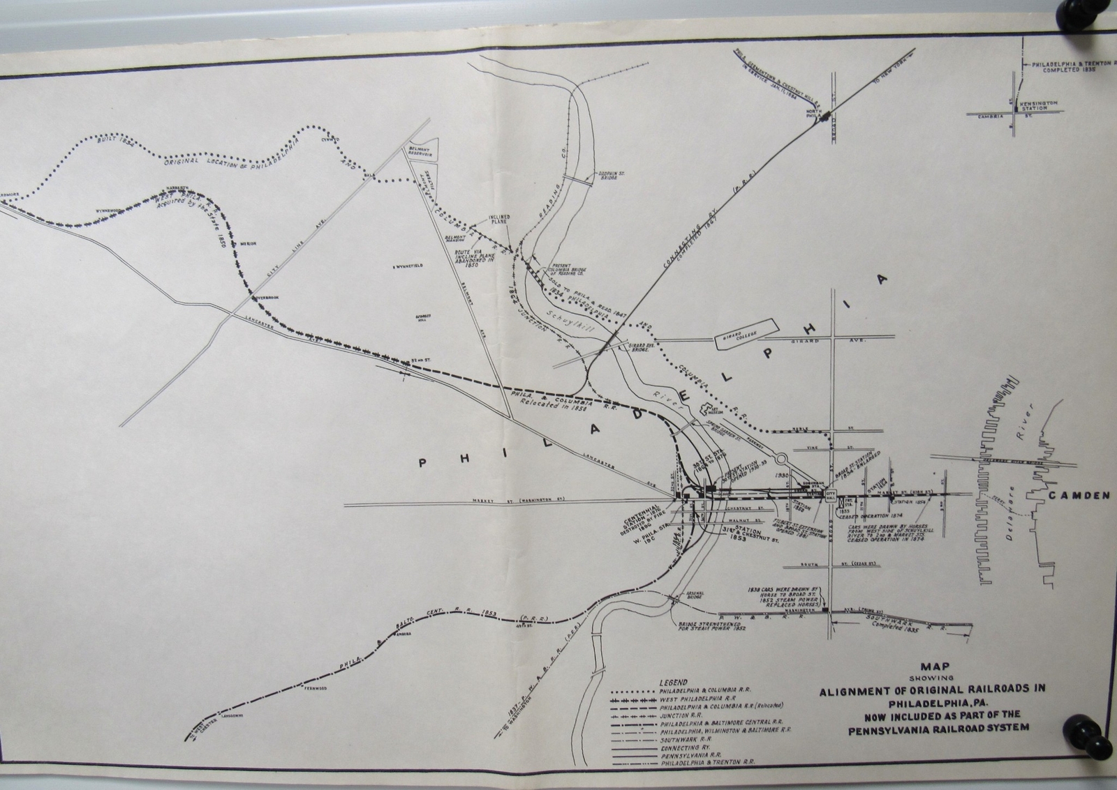 c1933 PRR Pennsylvania Railroad Track Alignment Philadelphia PA Terminal Rail US