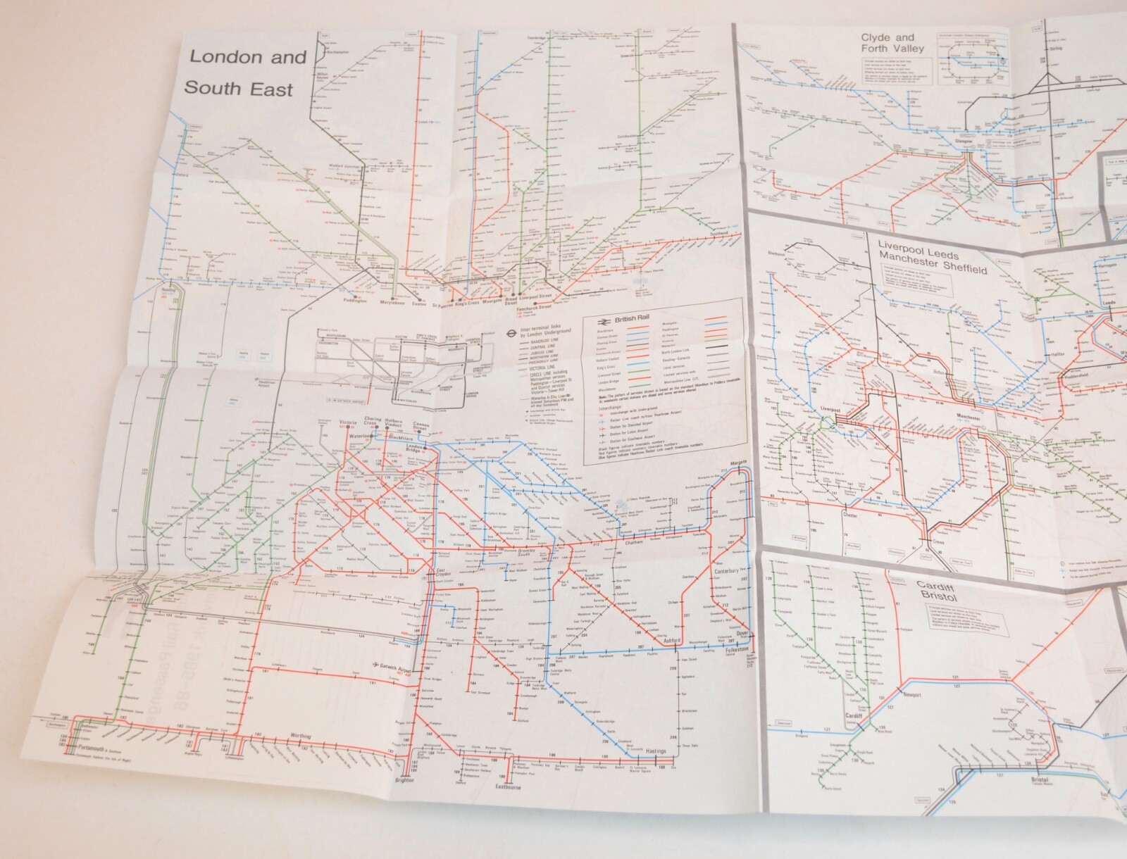 Railway Map British Rail Passenger Network Map 1985-86