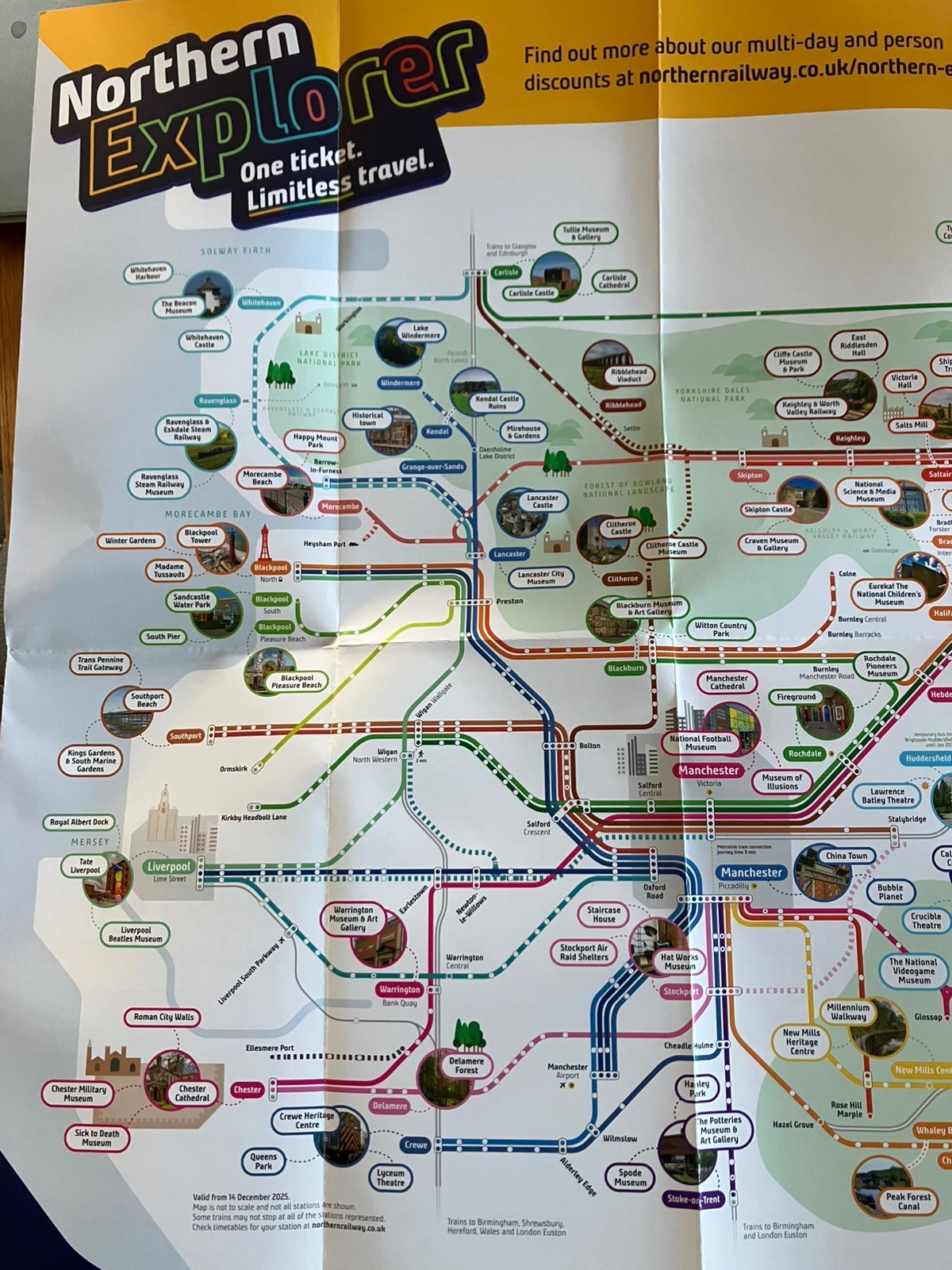 Northern Rail Northern Explorer leaflet with map 2026