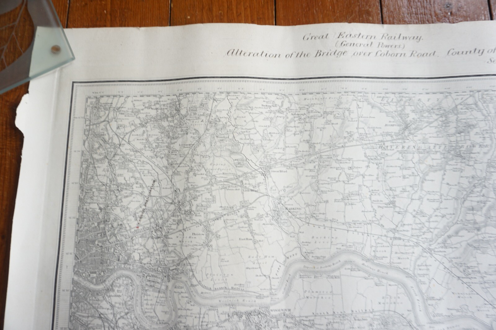 1882 Great Eastern Railway Map GER Middlesex Coborn Road Woolwich Area
