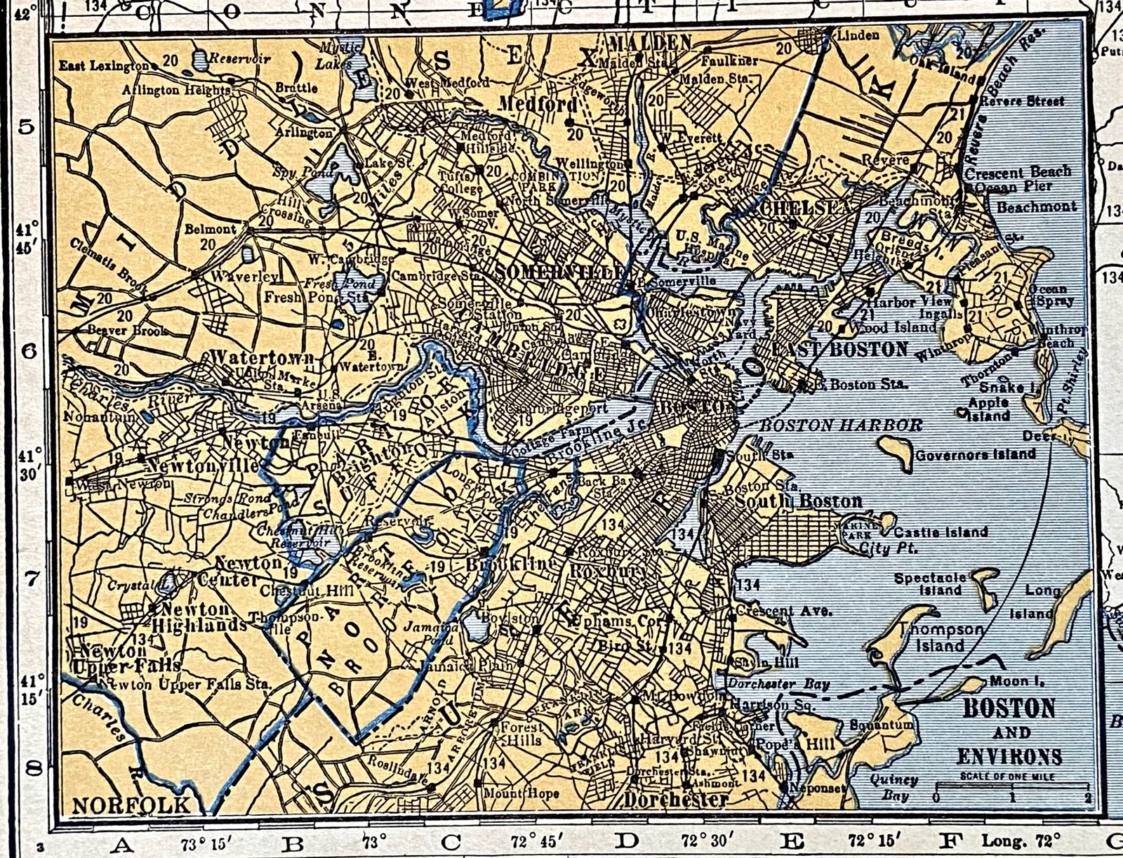 RHODE ISLAND, MASSACHUSETTS, MARYLAND & DELAWARE 1935 Railroad Maps. Hammond