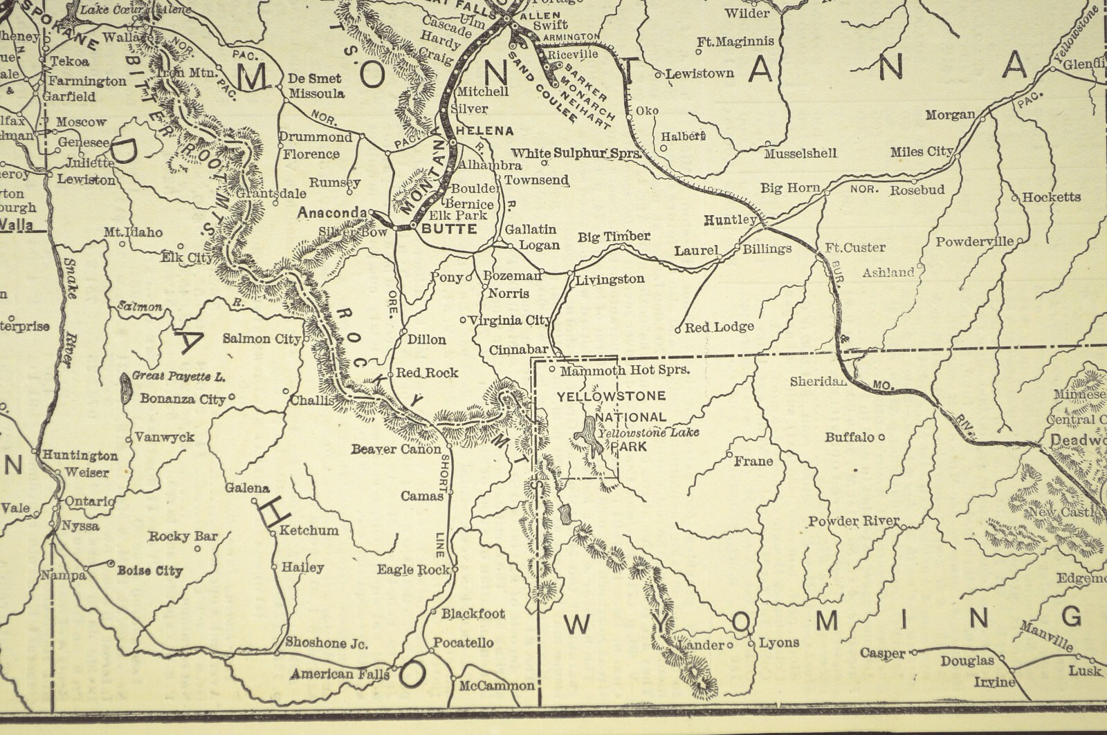 Vintage GREAT NORTHERN Railway Map North Dakota Eastern Minnesota Old Antique