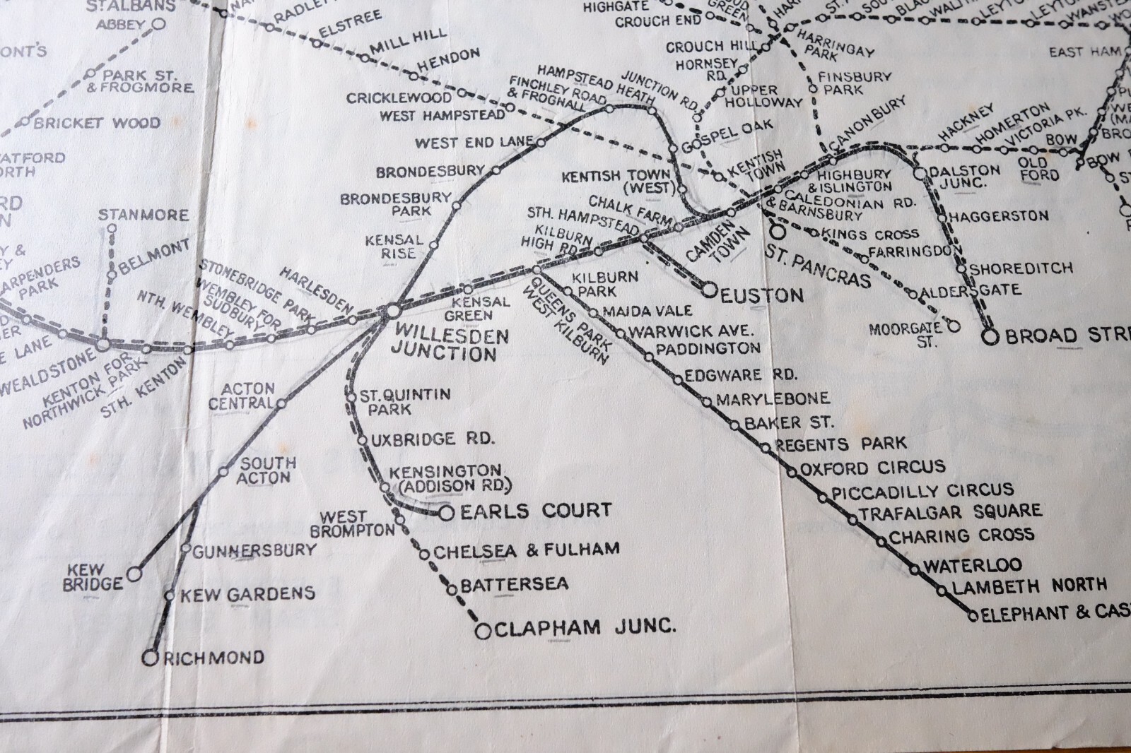 c.1935 MAP LMS STEAM & ELECTRIC SERVCES CONNECTING WITH LPTB inc ST MARYS. 1933-