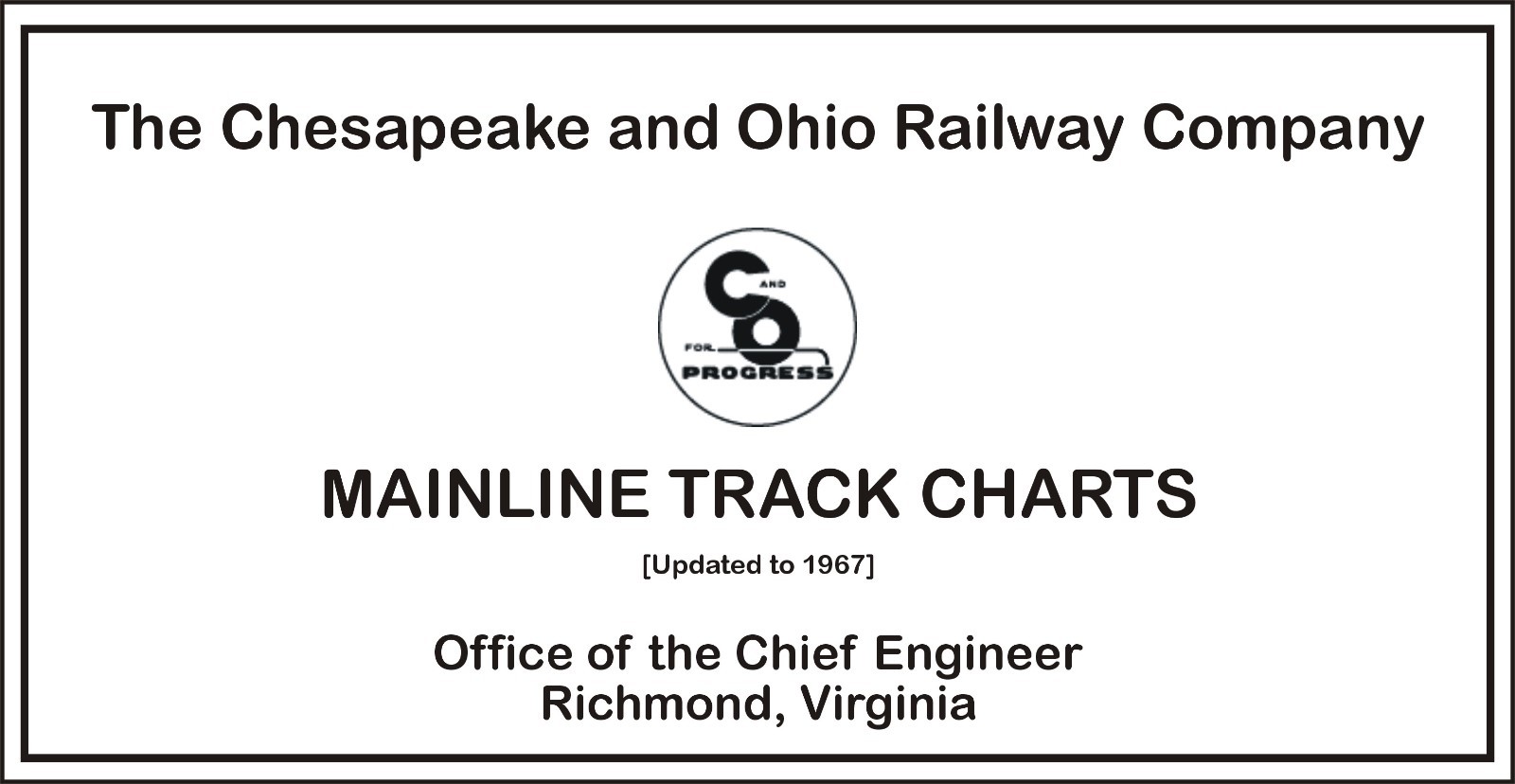 Chesapeake & Ohio 1967 Mainline Track Chart Diagram PDF Pages on DVD