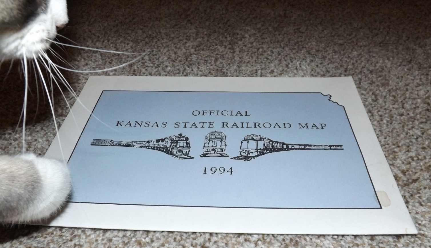 KANSAS ORIGINAL 1994 21″ X 28″ OFFICIAL STATE RAILROAD MAP