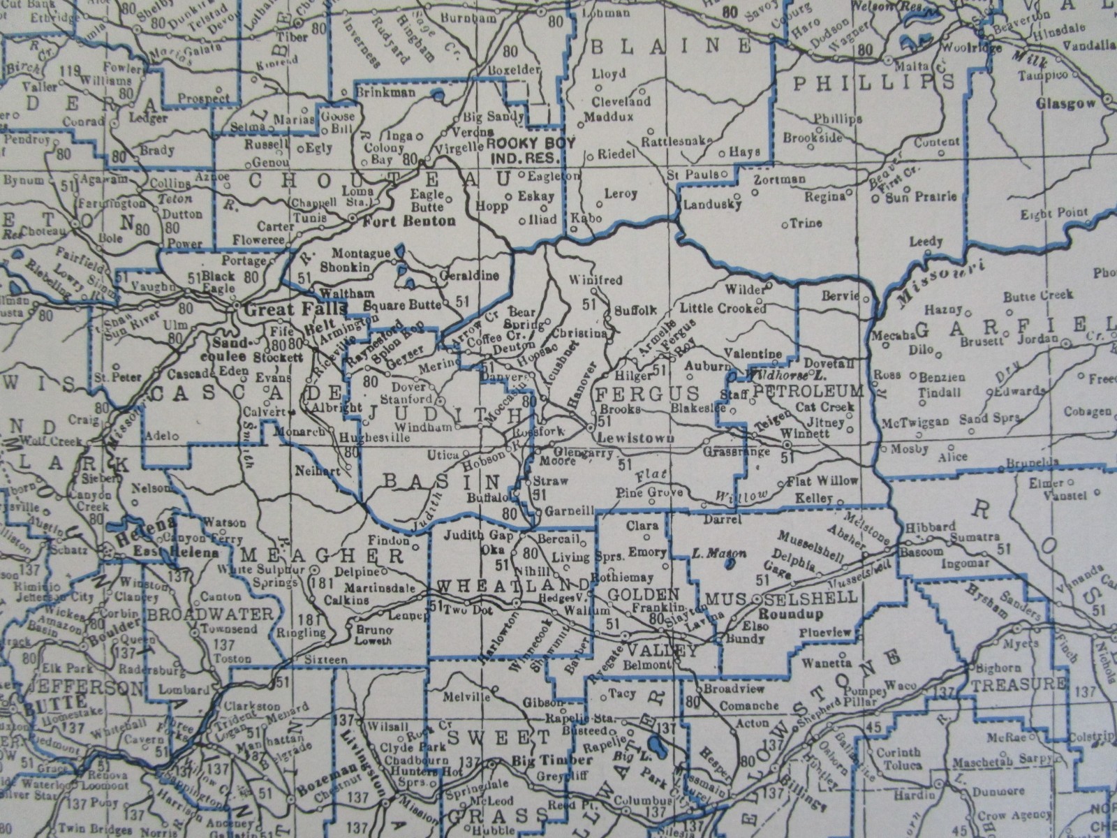 MT Great Depression era 1931 MONTANA RAILROAD Map. MORRISSEY FERNIE & MICHEL RR