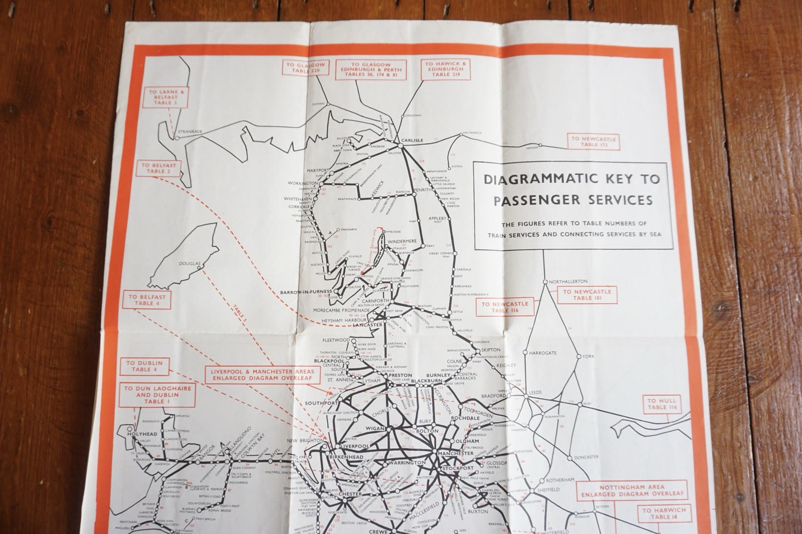 1964 London Midland Region British Rail Railway System Map
