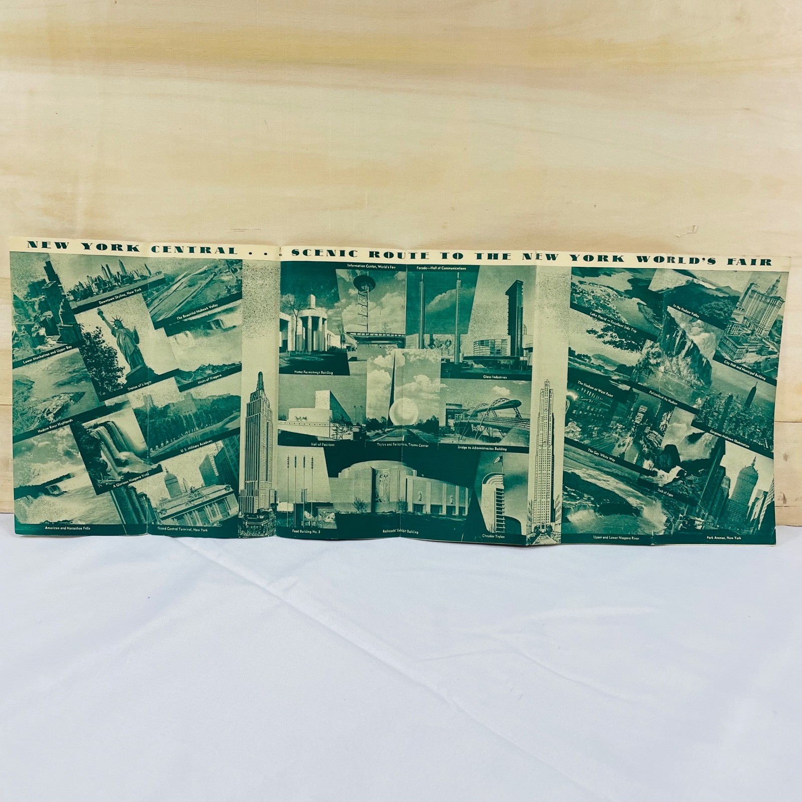 1940 New York World’s Fair Map Local Transit New York Central System Brochure