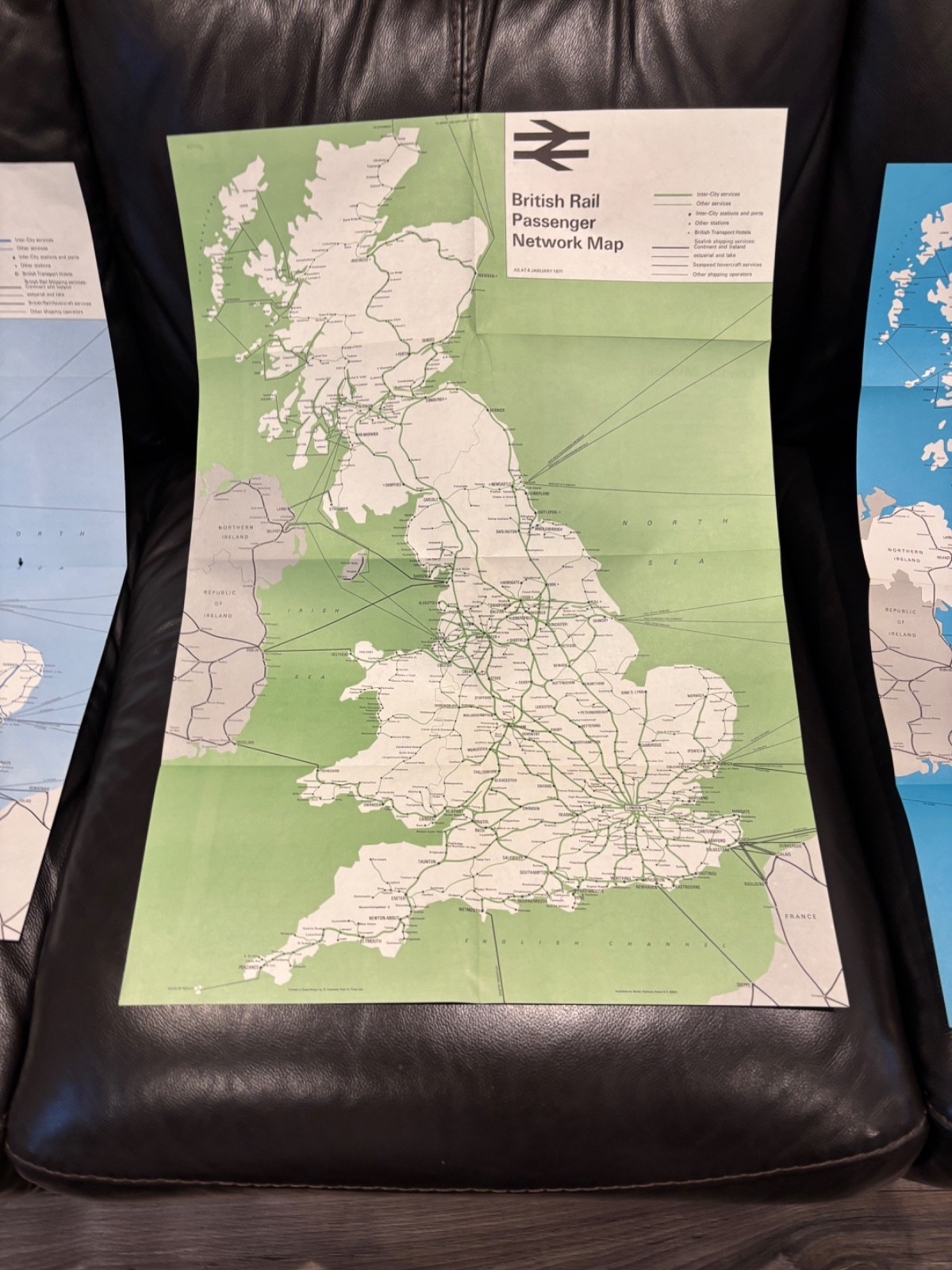 3 x British Rail Passenger Network Railway Map 1970/71/73 Vintage Railwayana