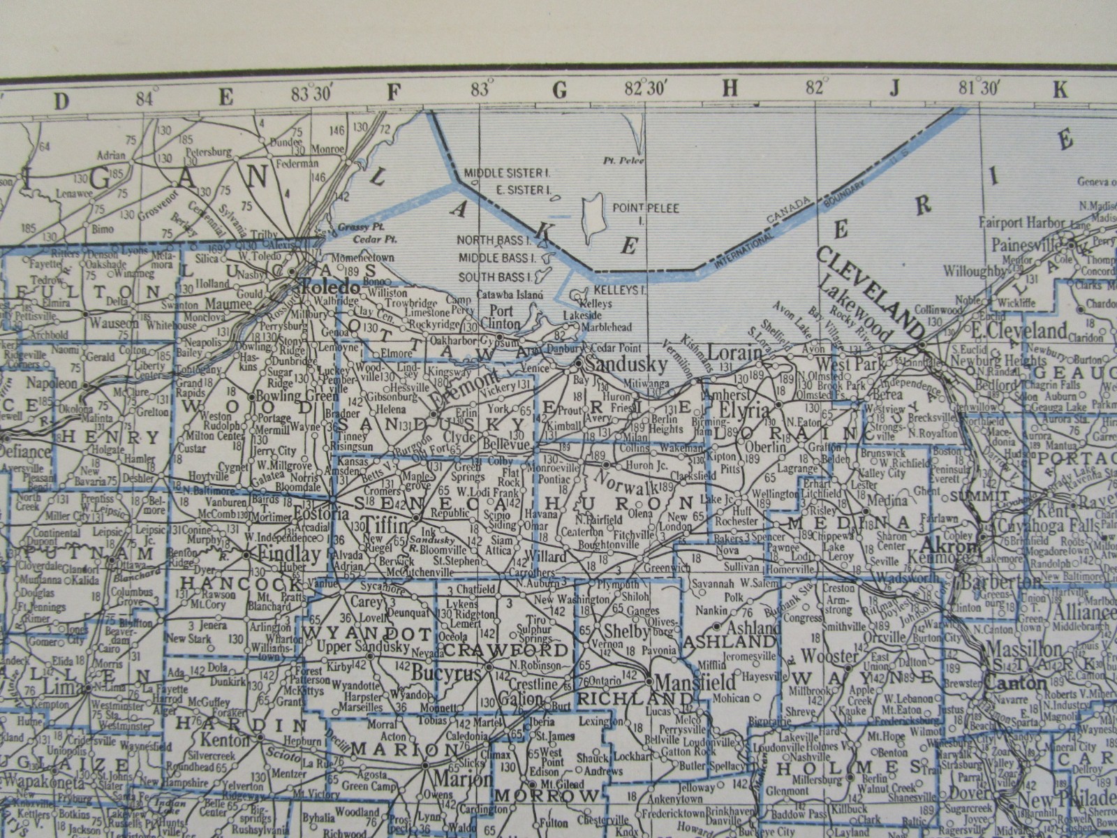 ND OH GREAT DEPRESSION ERA 1931 NORTH DAKOTA RAILROAD Map. C&NW SOO NP ~or~ OHIO