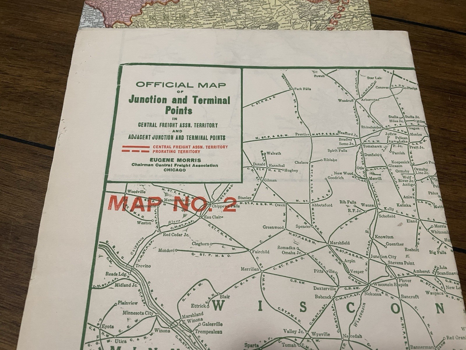 13 Antique Official Railroad Traffic Maps of the United States & Canada