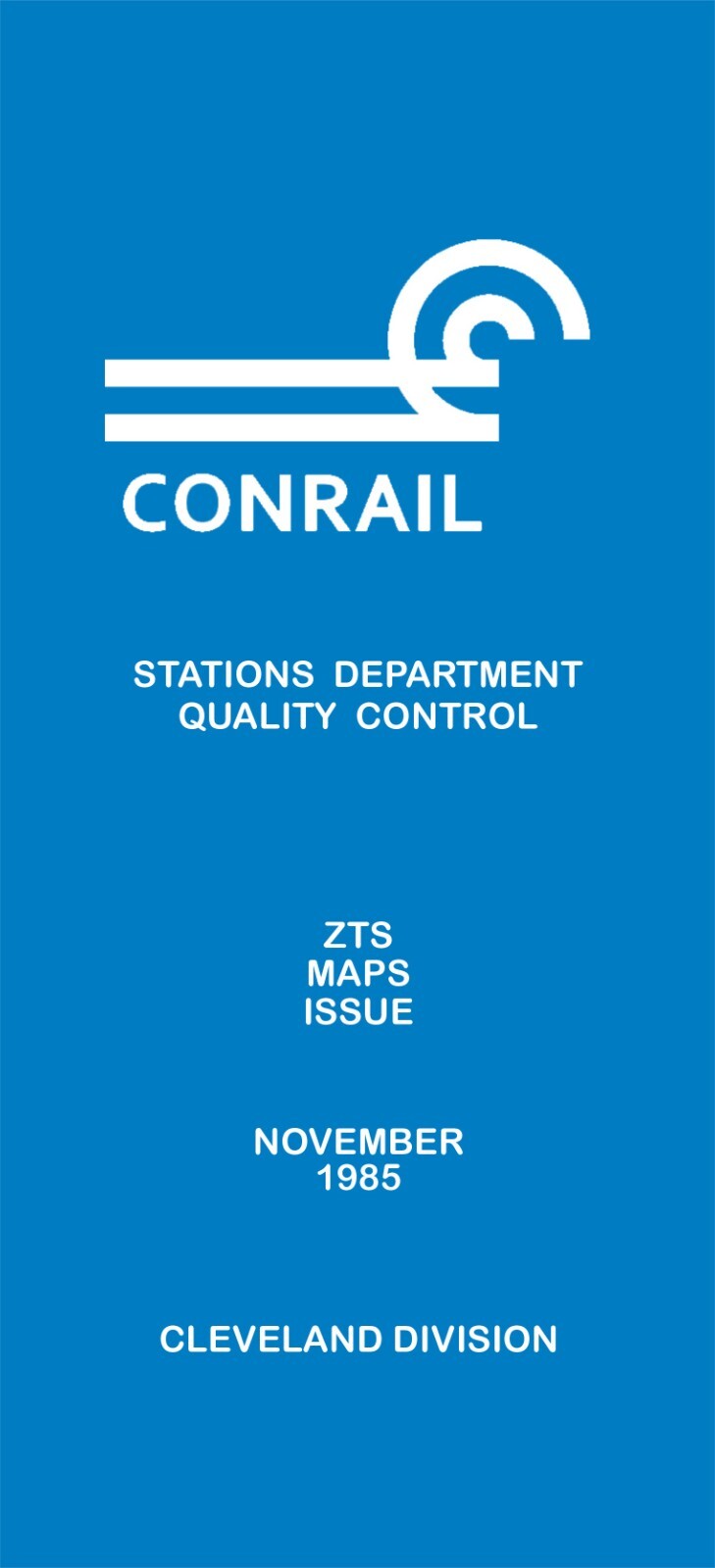 Conrail 1985 Cleveland Zone-Track-Spot “ZTS” Maps PDF Pages on DVD