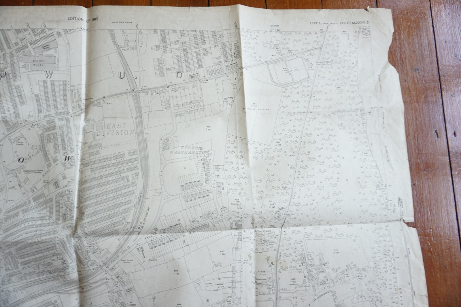 1919 Walthamstow GER Great Eastern OS Railway Map