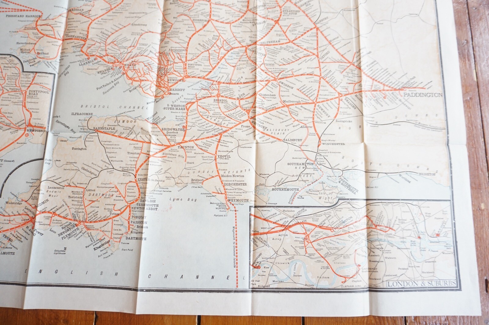 GWR Great Western Railway Map 66cm x 52cm