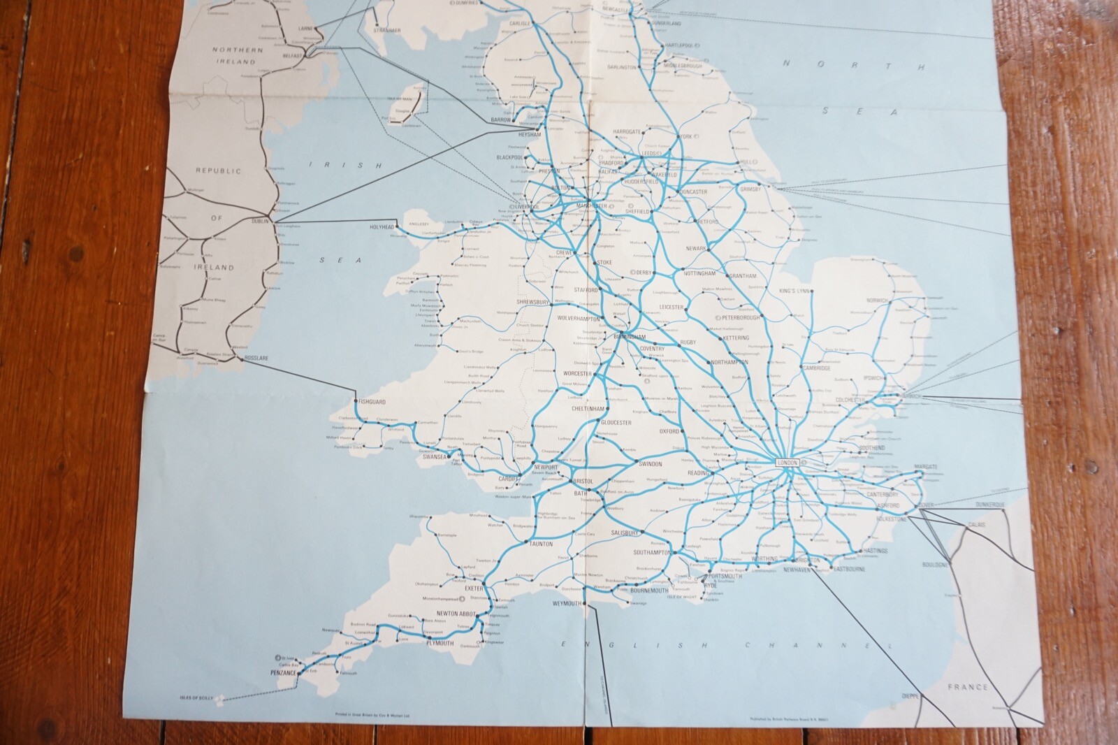 Jan 1970 British Rail Passenger Network Railway Map Western Region