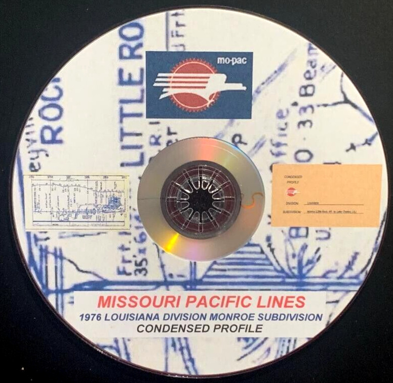 Missouri Pacific 1976 Louisiana Division Monroe Sub Profile PDF Pages on DVD